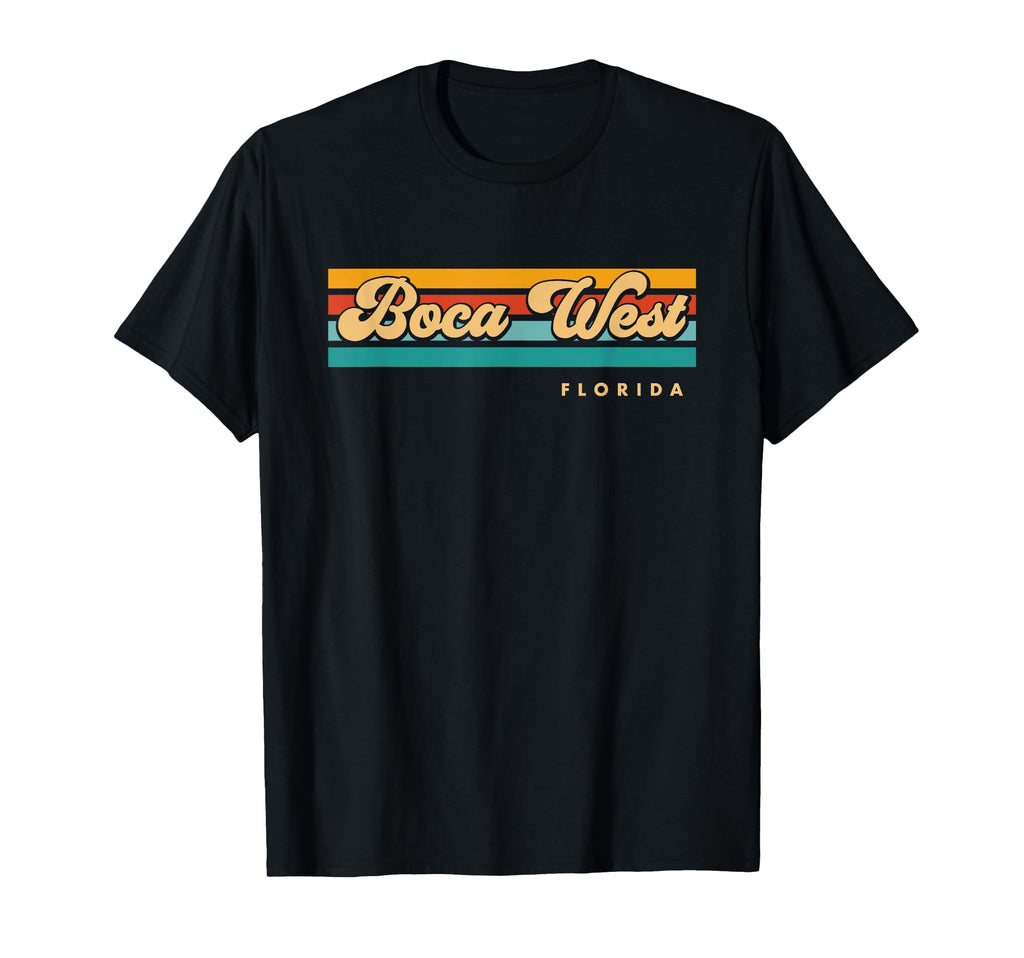Sunset Stripes Boca West Florida T-Shirt - Minimalist Print for Adults - T-Shirt, Sweatshirt, Hoodie