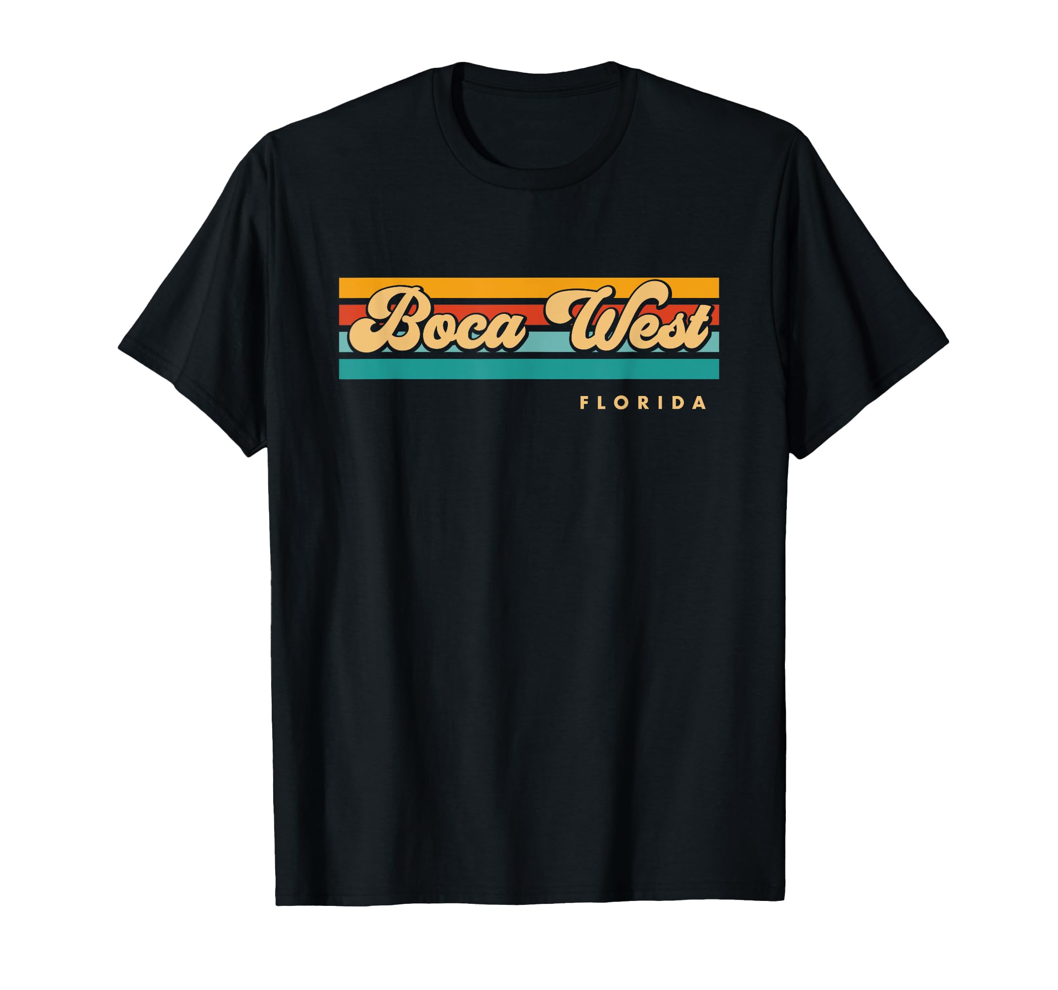 Sunset Stripes Boca West Florida T-Shirt - Minimalist Print for Adults - T-Shirt, Sweatshirt, Hoodie