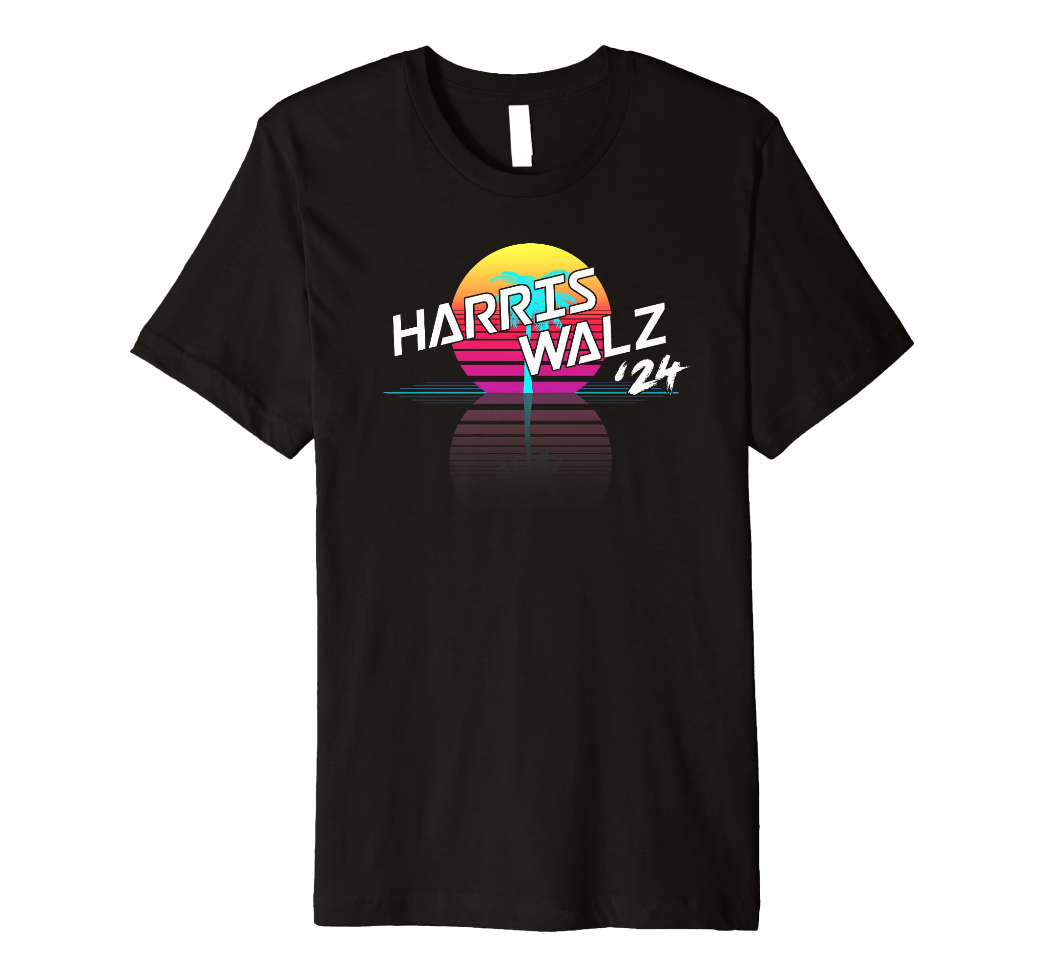 Harris Walz 24 Synthwave Outrun 80S T-Shirt - Streetwear Style for Adults - T-Shirt, Sweatshirt, Hoodie