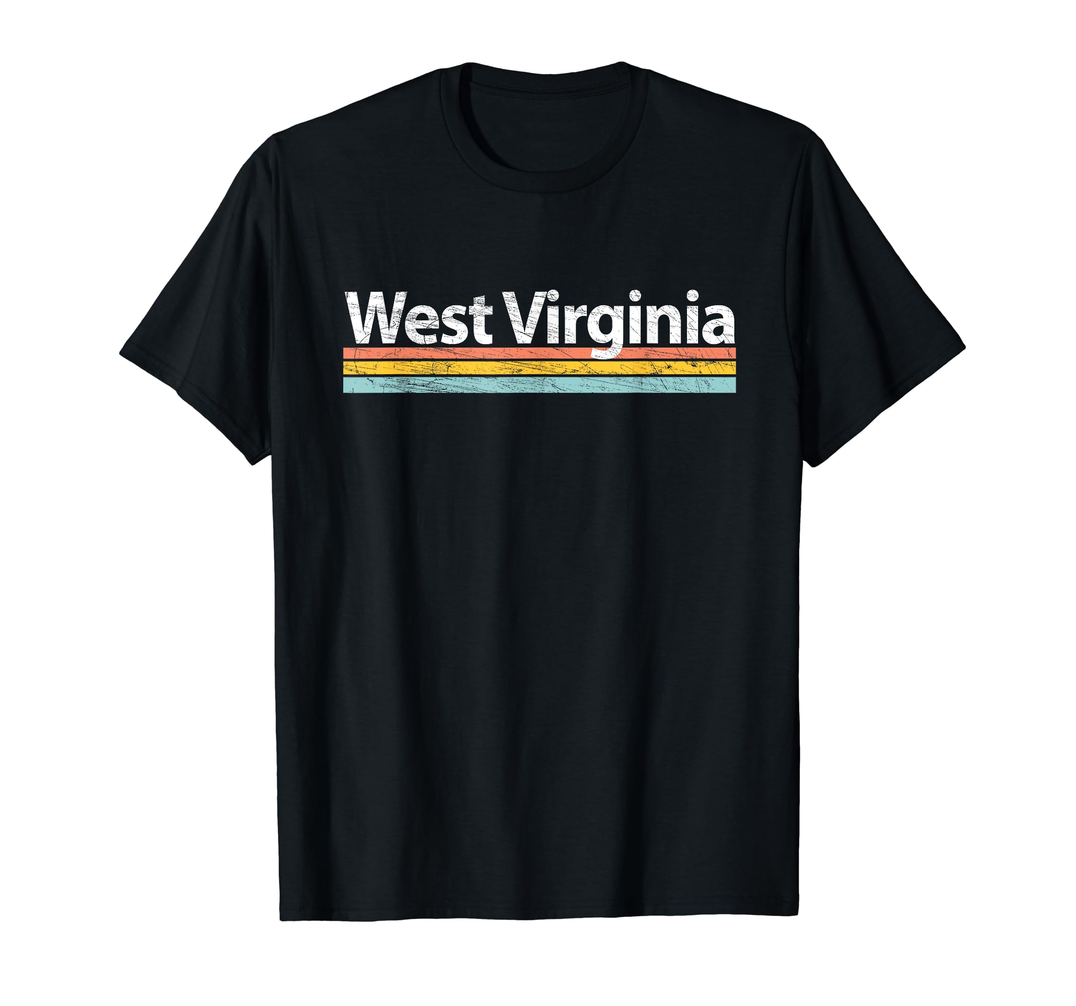 West Virginia Worn Stripes T-Shirt - Casual Everyday Wear for Adults - T-Shirt, Sweatshirt, Hoodie