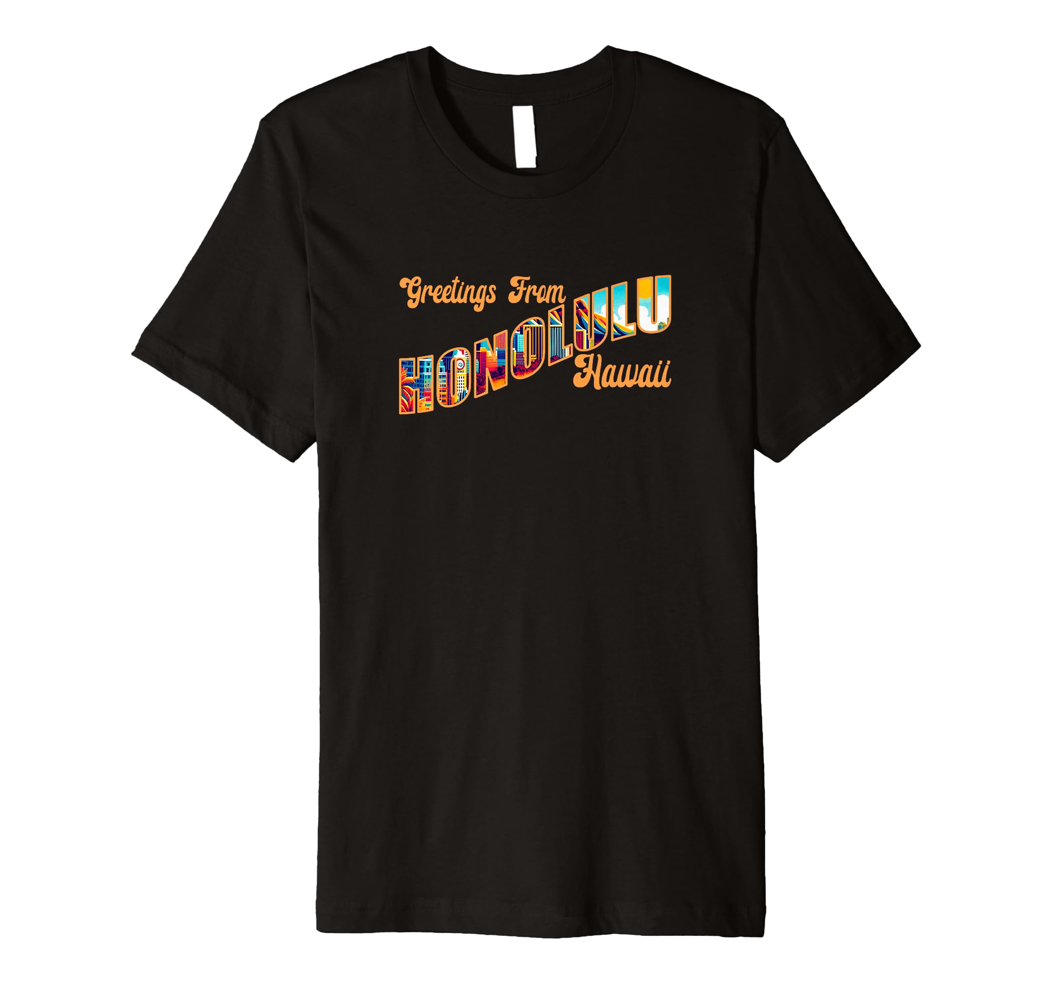 Postcard Honolulu Hawaii Souvenir T-Shirt - Fun Novelty Design Unisex - T-Shirt, Sweatshirt, Hoodie