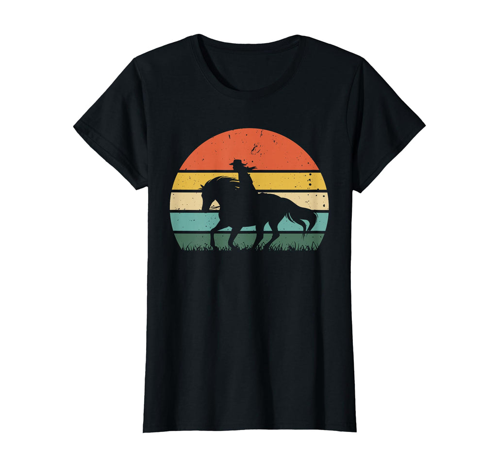 Cowgirl Riding Horse Sunset Western T-Shirt - Trendy Graphic for Adults - T-Shirt, Sweatshirt, Hoodie