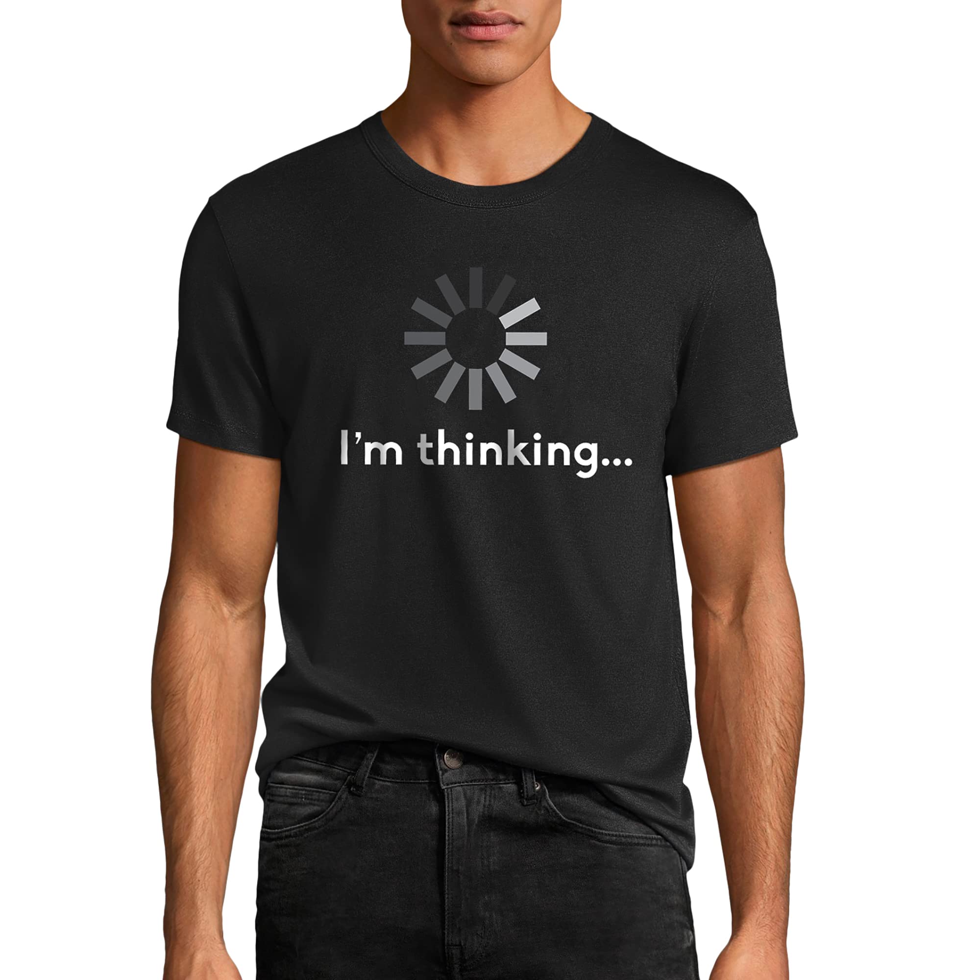 I'm Thinking Print Men Slogan - Adult & Kids T-Shirts, Sweatshirts & Hoodies apparel design preview 3