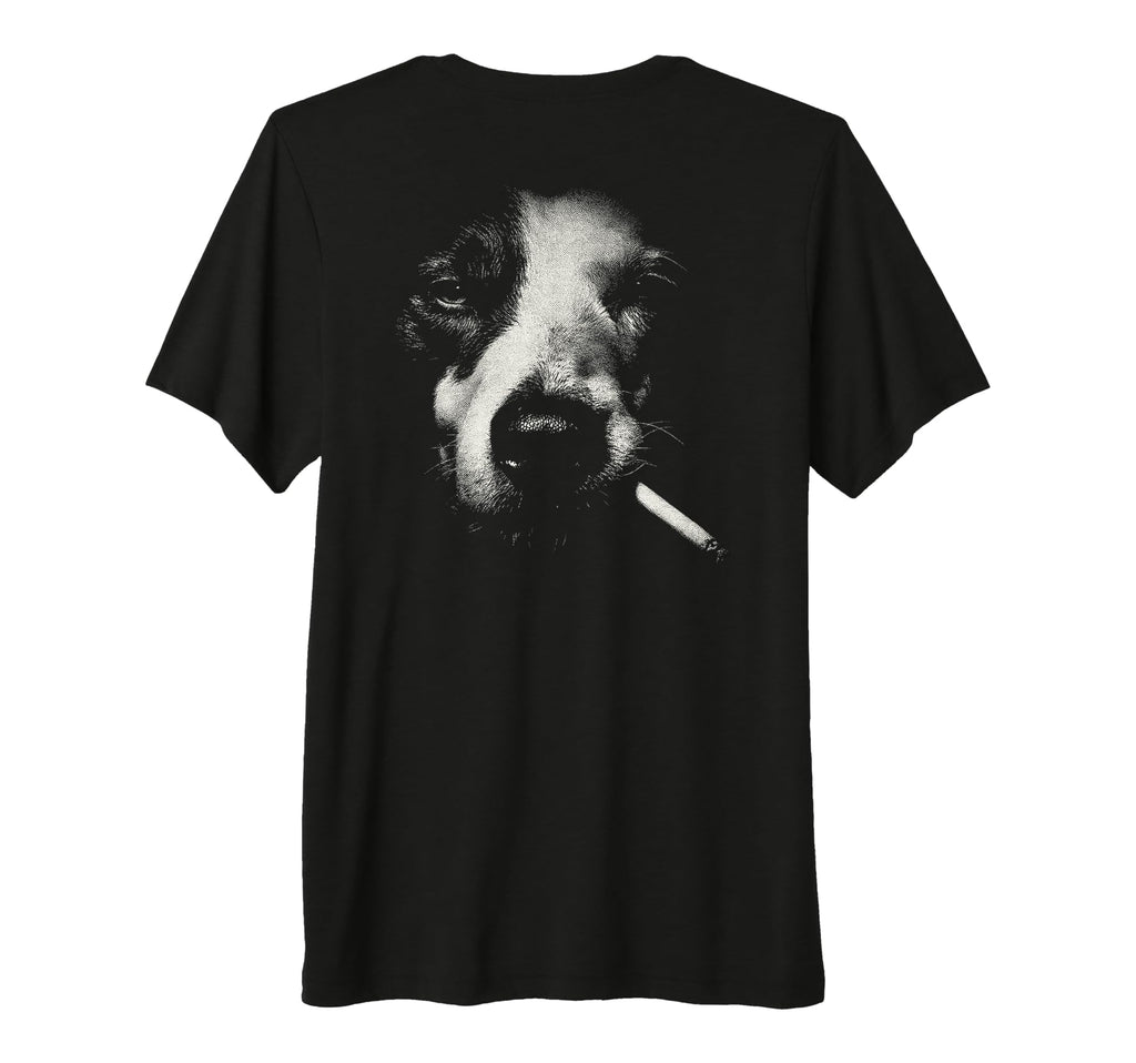 Border Collie Smoking Cigarette Grunge T-Shirt - Minimalist Print Unisex - T-Shirt, Sweatshirt, Hoodie