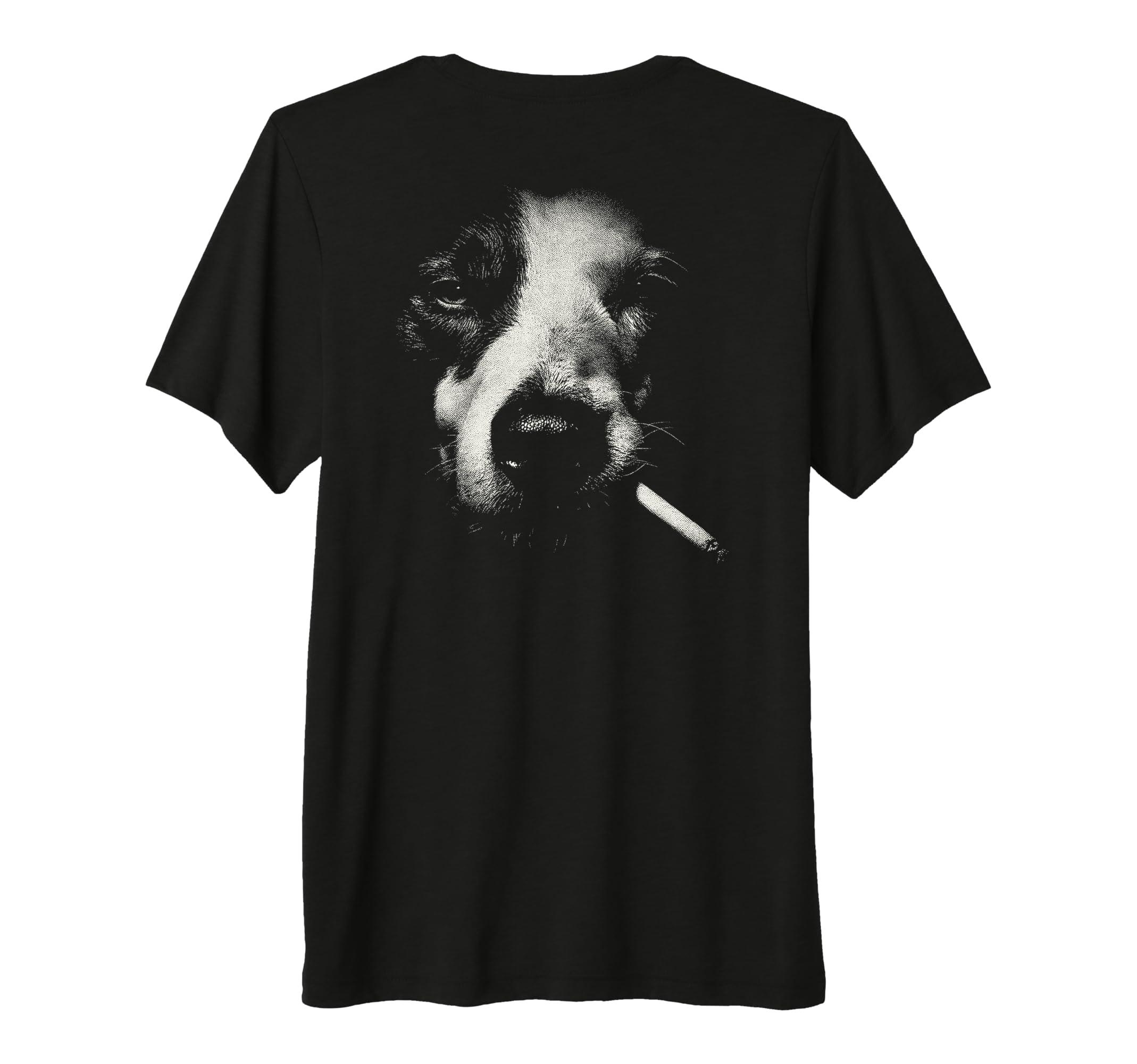 Border Collie Smoking Cigarette Grunge T-Shirt - Minimalist Print Unisex - T-Shirt, Sweatshirt, Hoodie