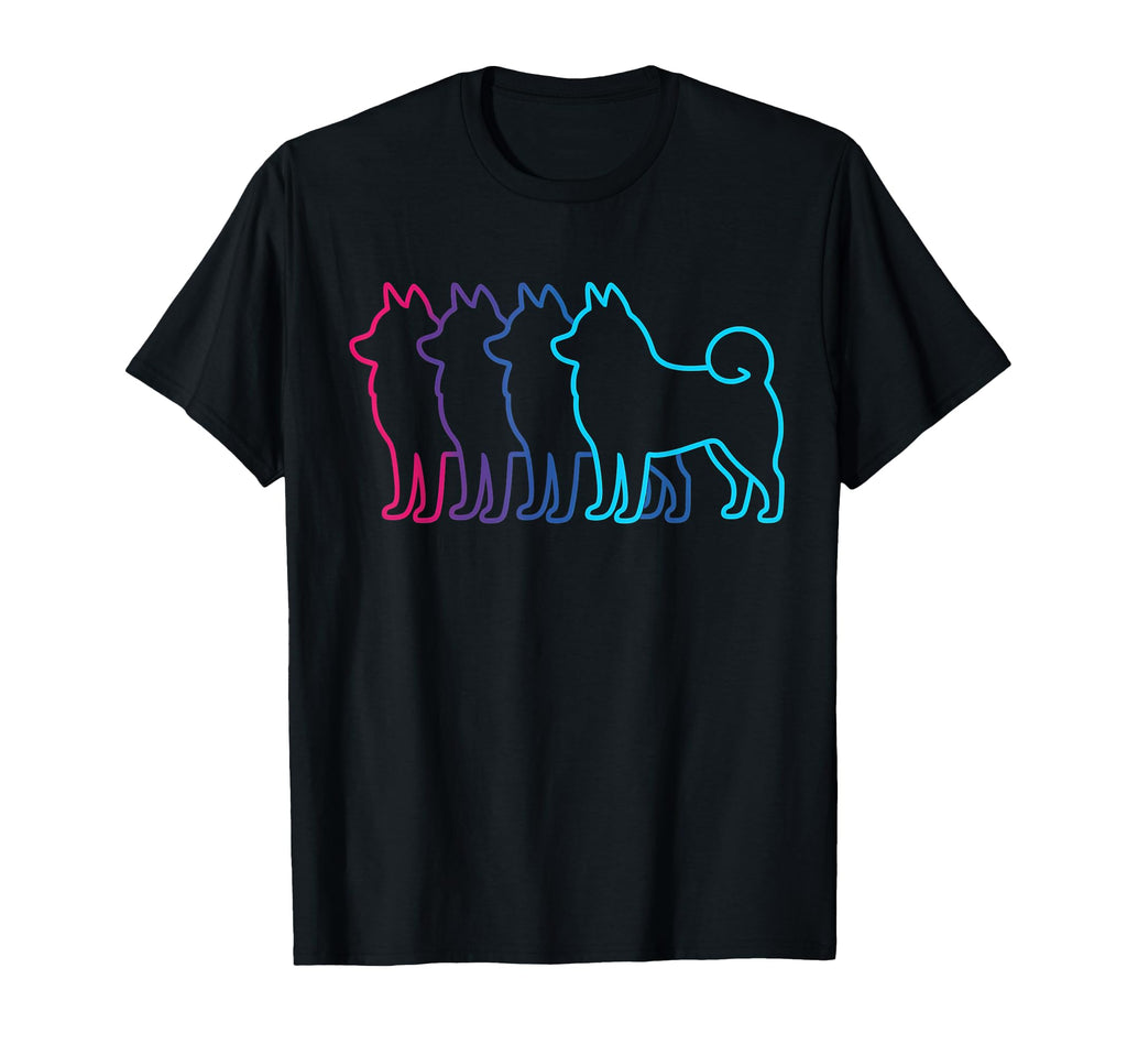 Shiba Inu Silhouette Synthwave T-Shirt - Streetwear Style for Adults - T-Shirt, Sweatshirt, Hoodie