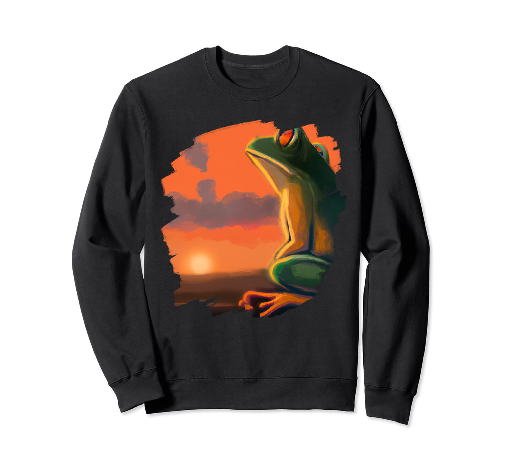 Frog Art Sunset Frogs Sweatshirt - Novelty Apparel Unisex - T-Shirt, Sweatshirt, Hoodie