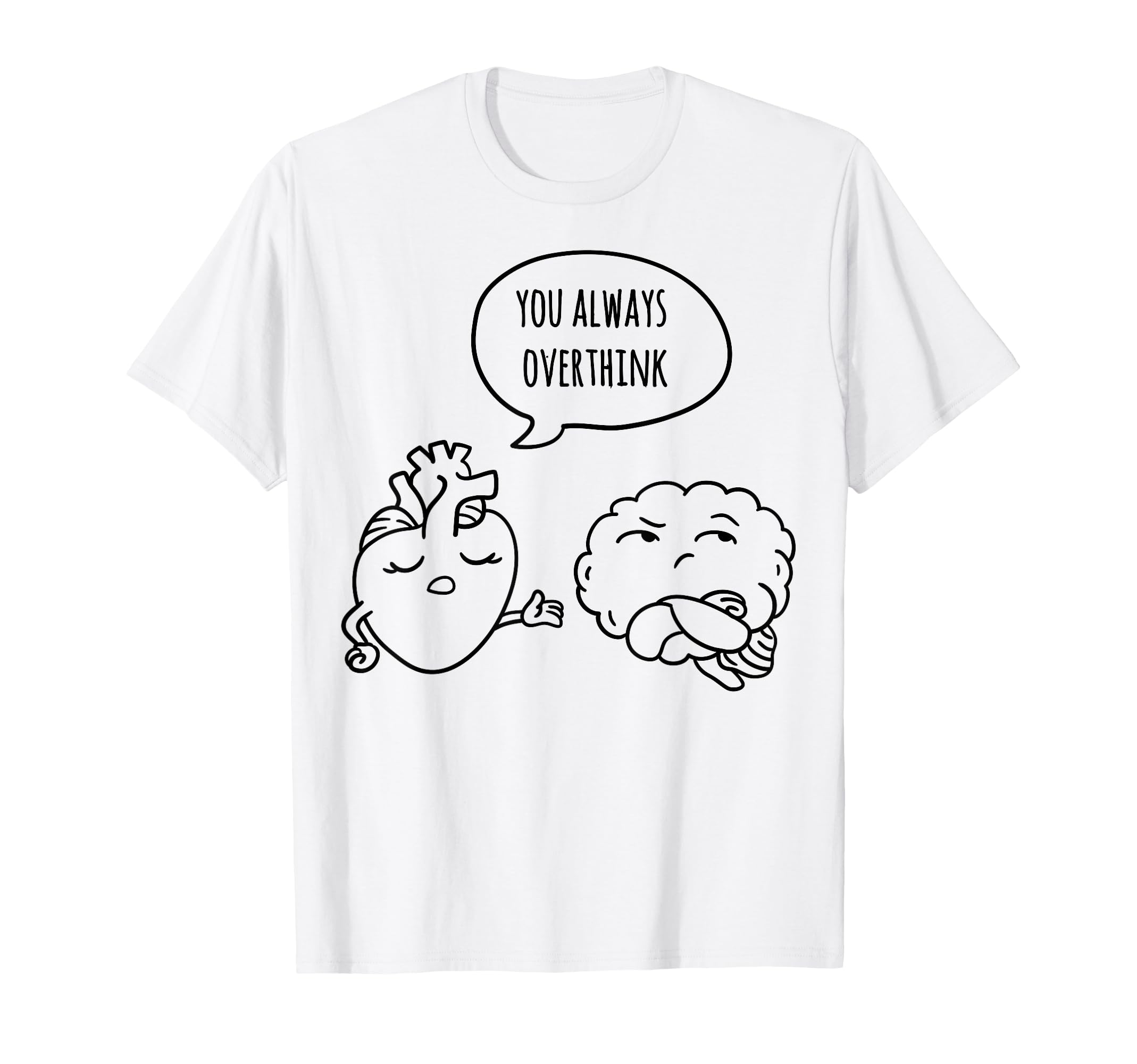 Overthinker Cartoon T-Shirt - Fun Novelty Design for Adults - T-Shirt, Sweatshirt, Hoodie