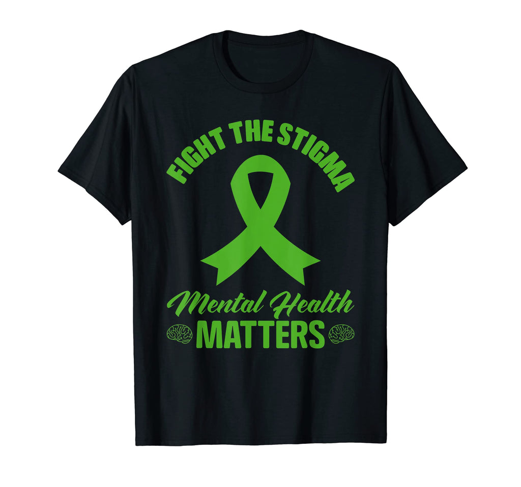 Green Ribbon Fight Stigma Mental T-Shirt - Minimalist Print for Adults - T-Shirt, Sweatshirt, Hoodie