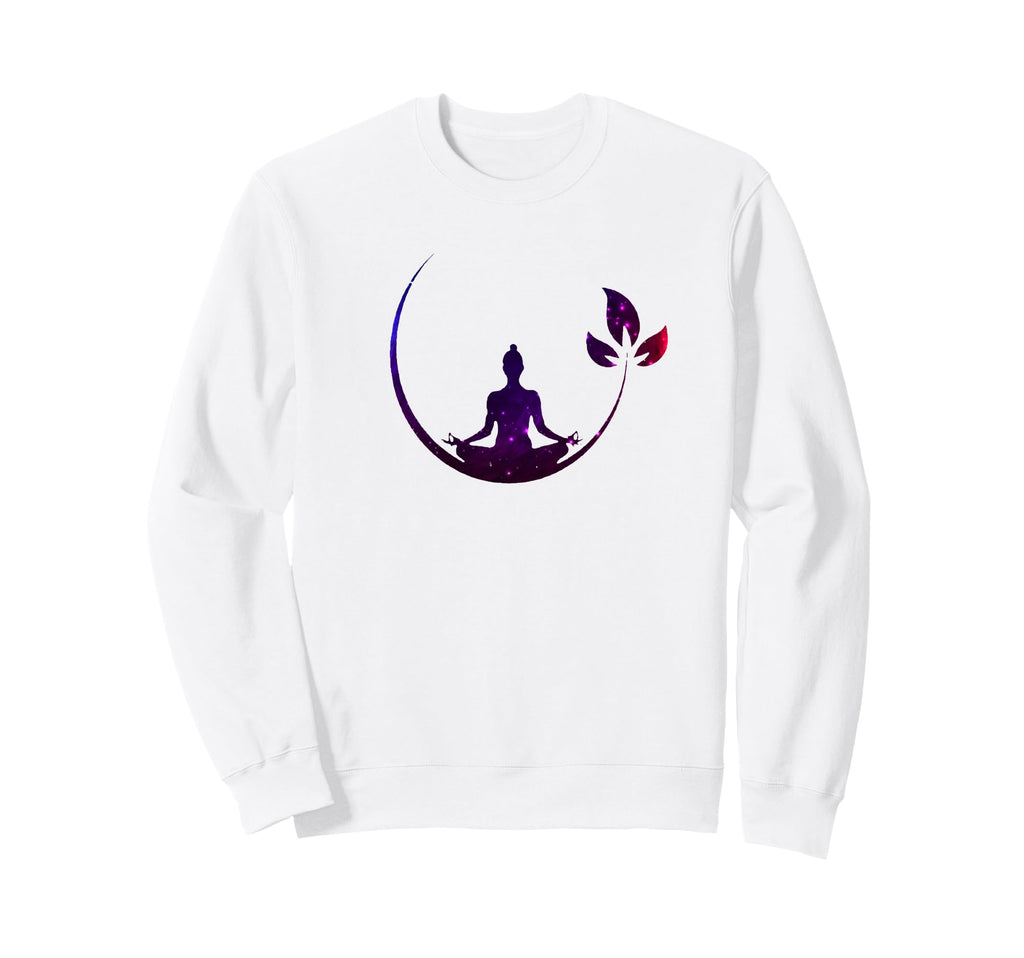 Meditating Universe Within Lotus Sweatshirt - Unique Graphic Unisex - T-Shirt, Sweatshirt, Hoodie