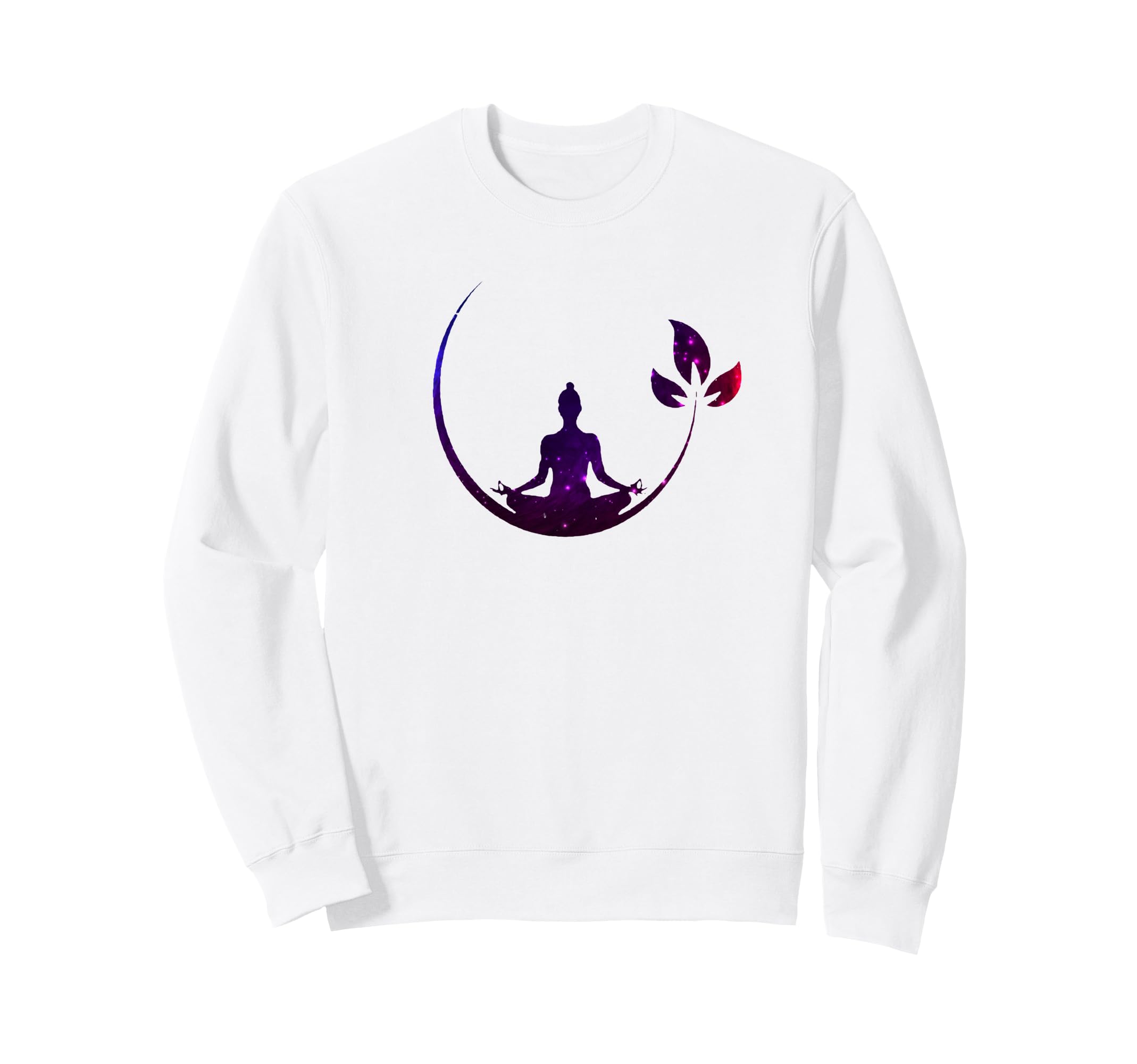 Meditating Universe Within Lotus Sweatshirt - Unique Graphic Unisex - T-Shirt, Sweatshirt, Hoodie