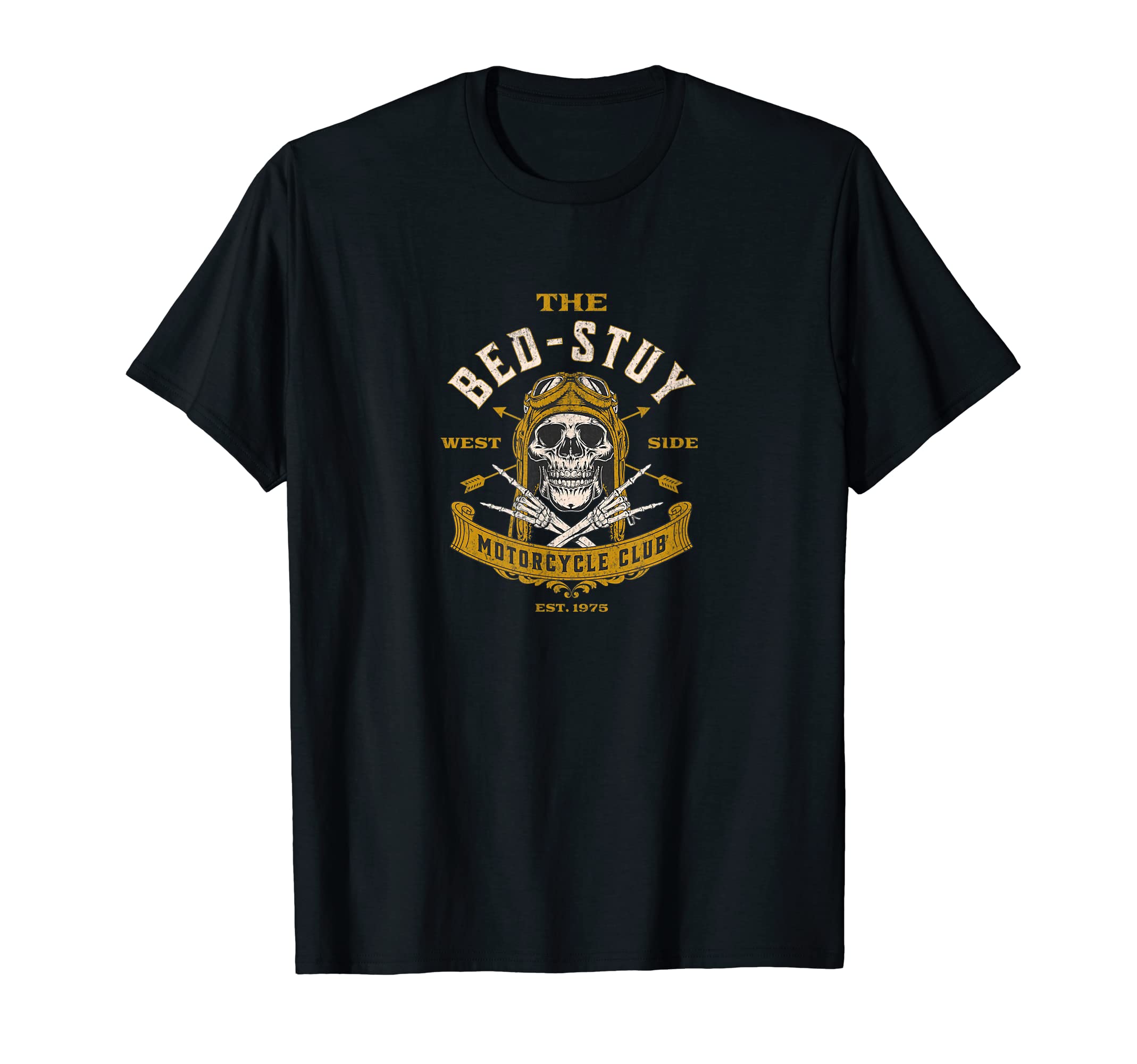 Bed Stuy Motorcycle Club Distressed T-Shirt - Minimalist Print for Adults - T-Shirt, Sweatshirt, Hoodie