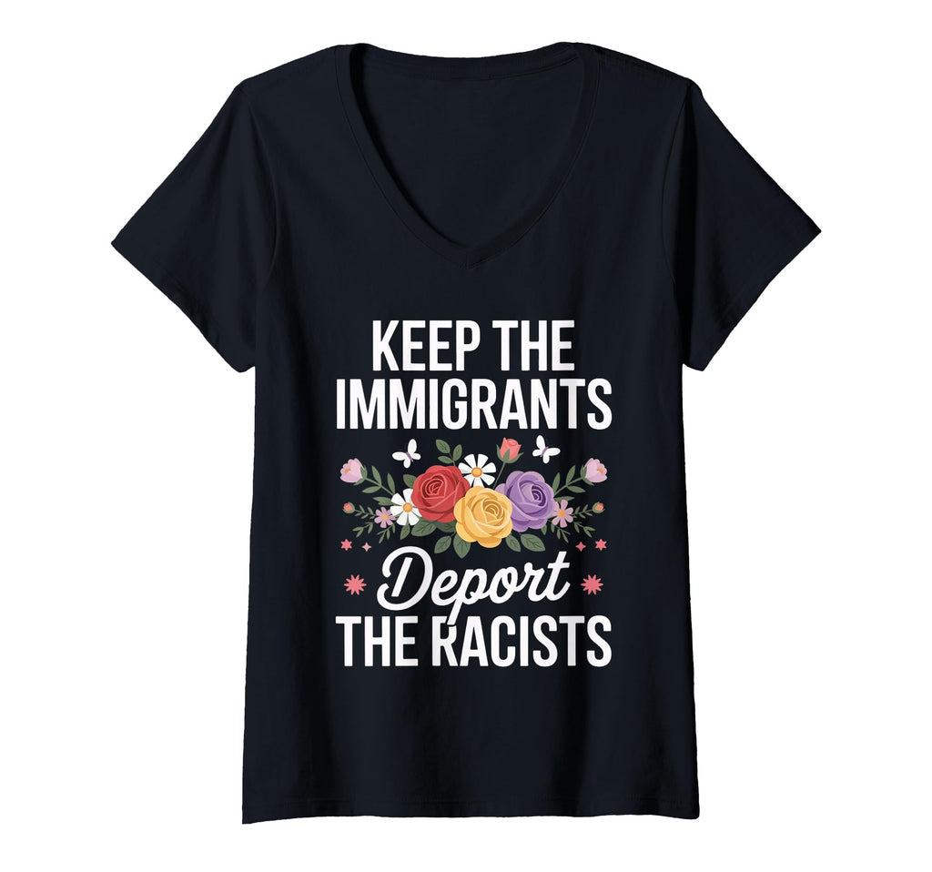 Womens Wildflower Keep Immigrants T-Shirt - Trendy Graphic for Adults - T-Shirt, Sweatshirt, Hoodie