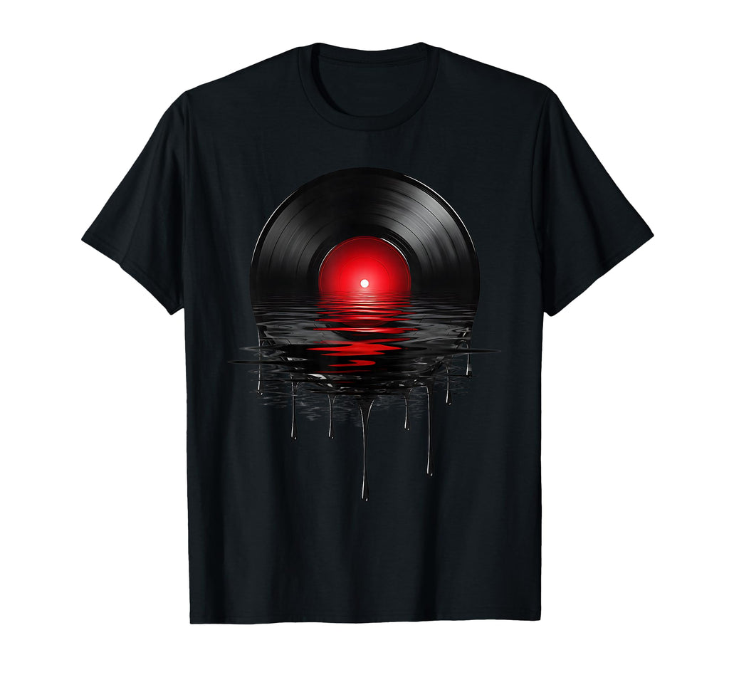 Melting Vinyl Record Sunset Drip T-Shirt - Streetwear Style Men Women - T-Shirt, Sweatshirt, Hoodie