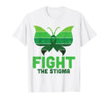 Fight Stigma Butterfly Green Mental T-Shirt - Aesthetic Graphic Unisex - T-Shirt, Sweatshirt, Hoodie