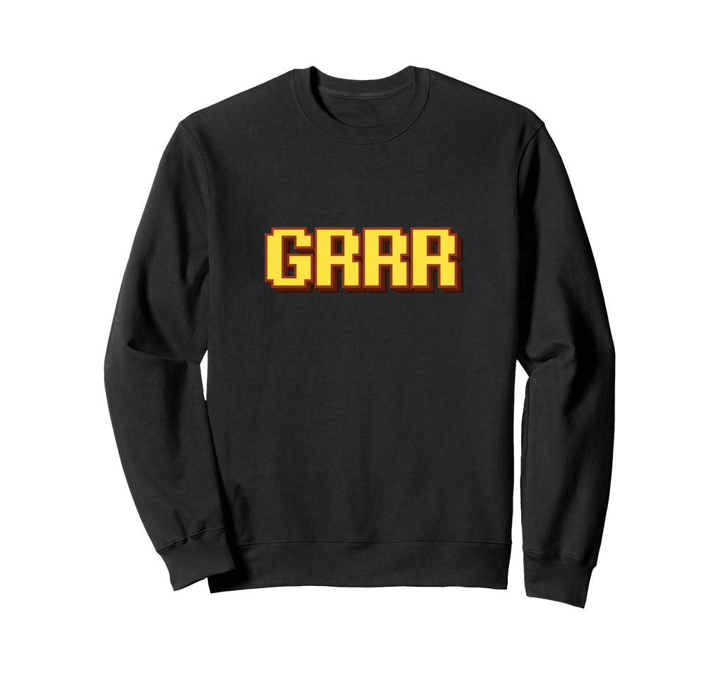 Grrr Expression Pixel Art Typography Sweatshirt - Fun Novelty Design Unisex - T-Shirt, Sweatshirt, Hoodie