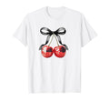 Red Disco Cherry Balls Black Bow Girly T-Shirt - Unique Graphic Unisex - T-Shirt, Sweatshirt, Hoodie