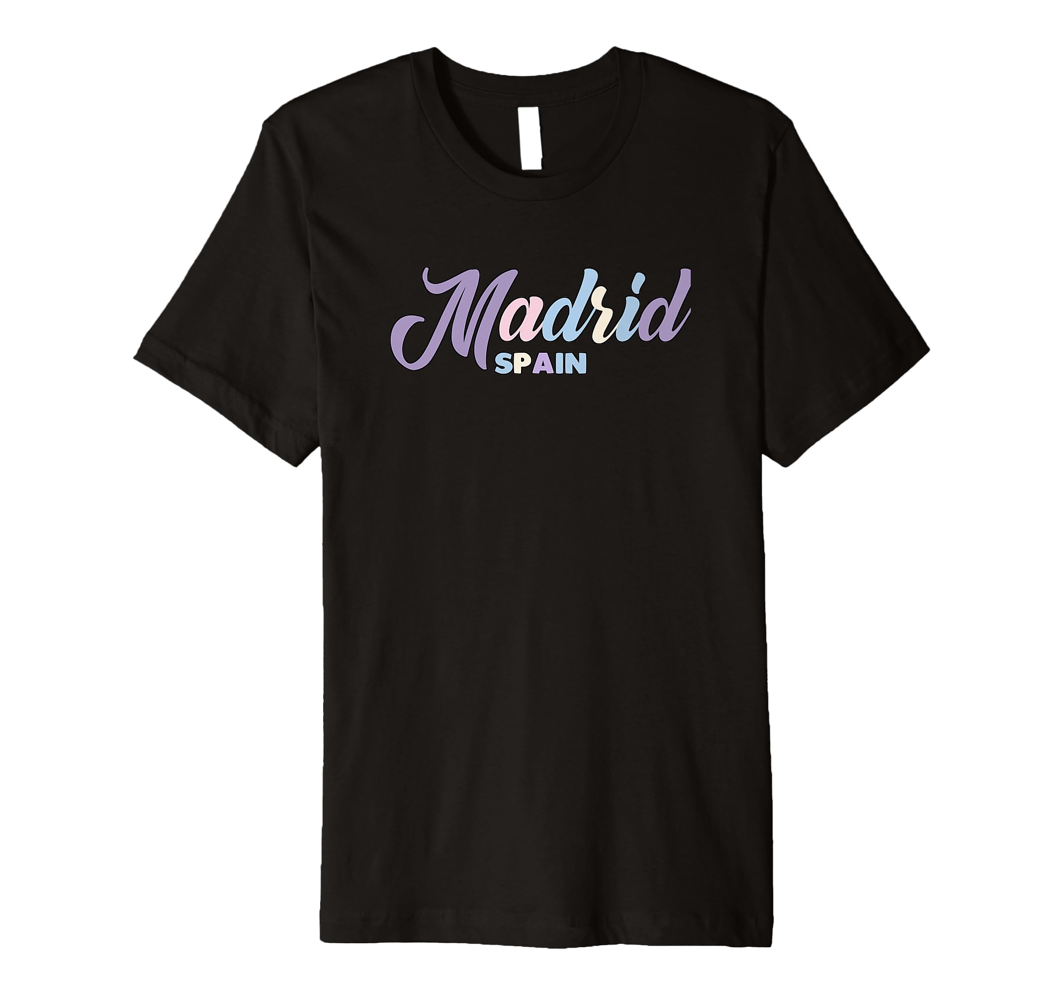 Madrid Spain Pastel Vibe Typography T-Shirt - Aesthetic Graphic Men Women - T-Shirt, Sweatshirt, Hoodie