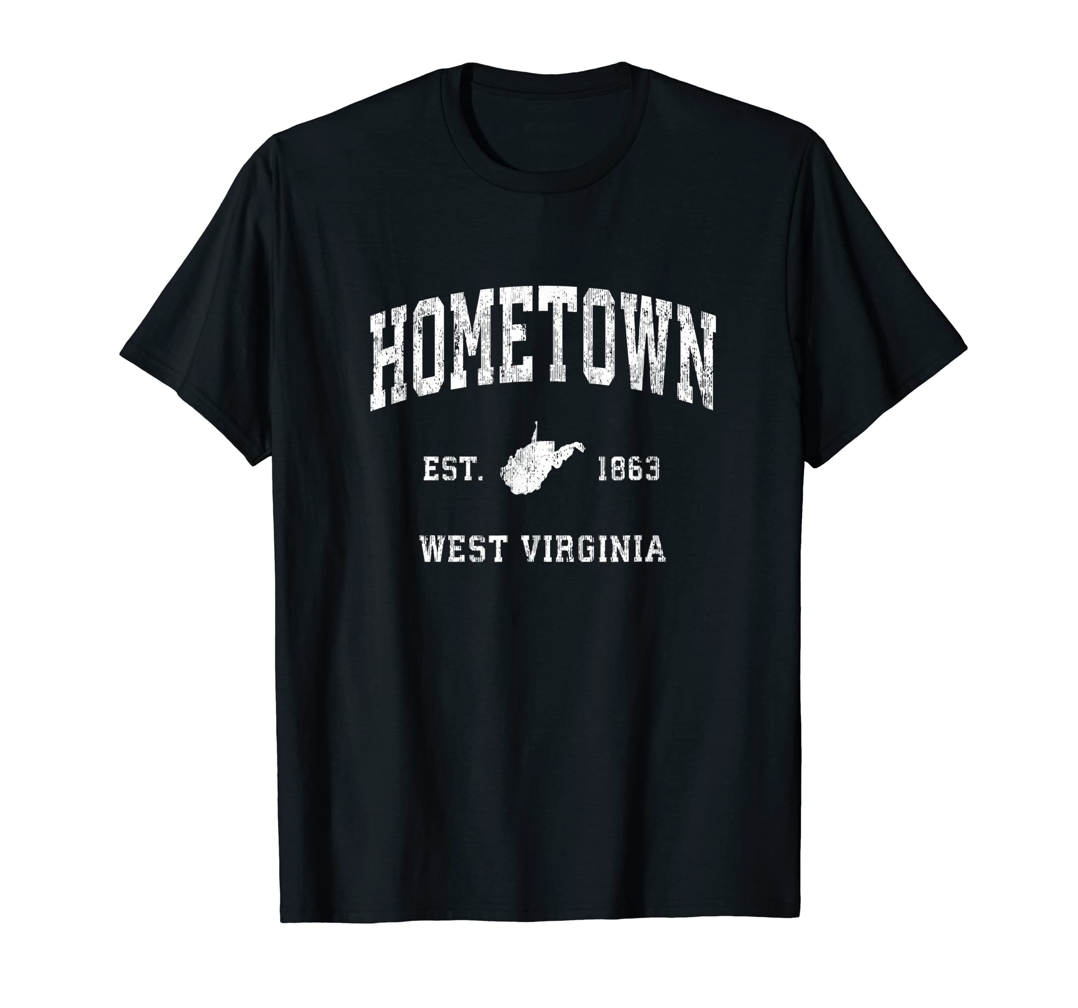 Hometown West Virginia Wv Athletic T-Shirt - Fun Novelty Design Unisex - T-Shirt, Sweatshirt, Hoodie