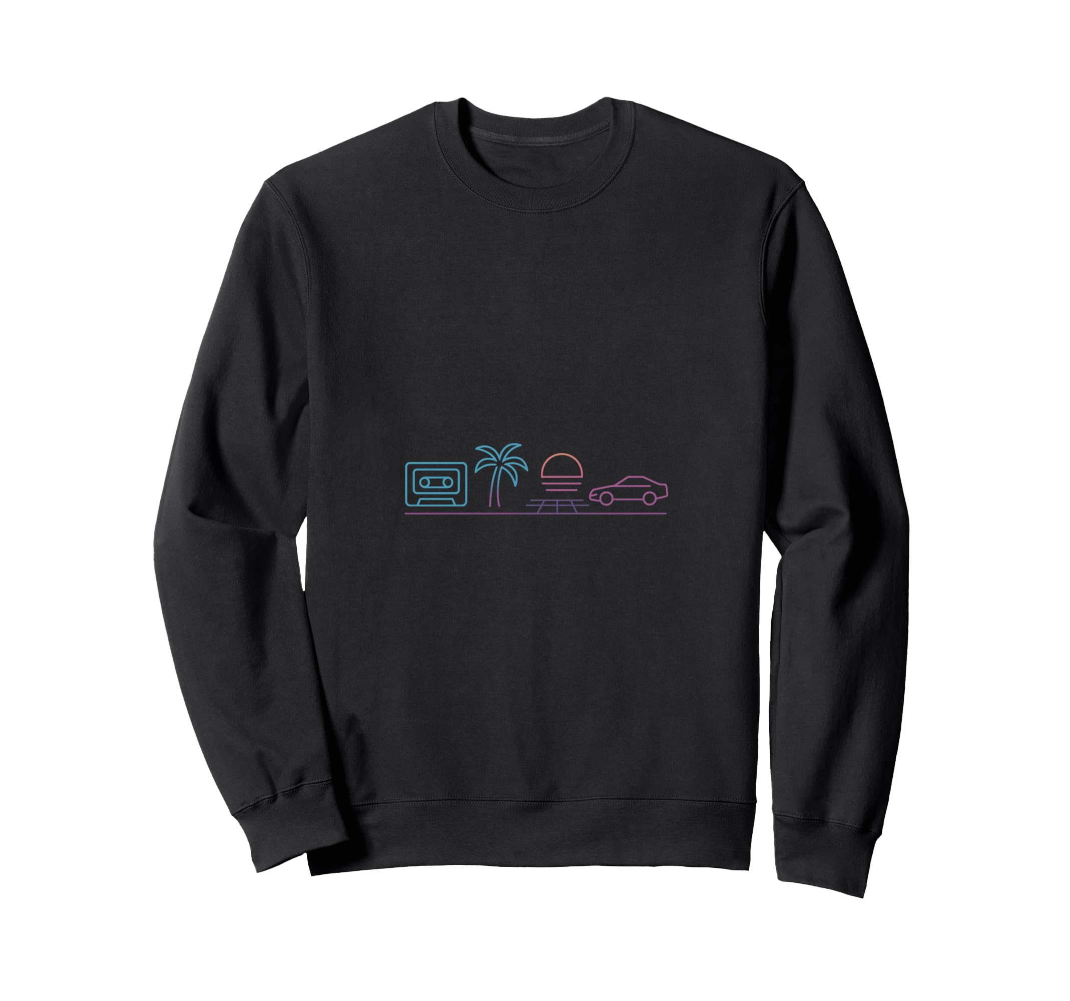 80S Synthwave Sweatshirt - Minimalist Print Men Women - T-Shirt, Sweatshirt, Hoodie