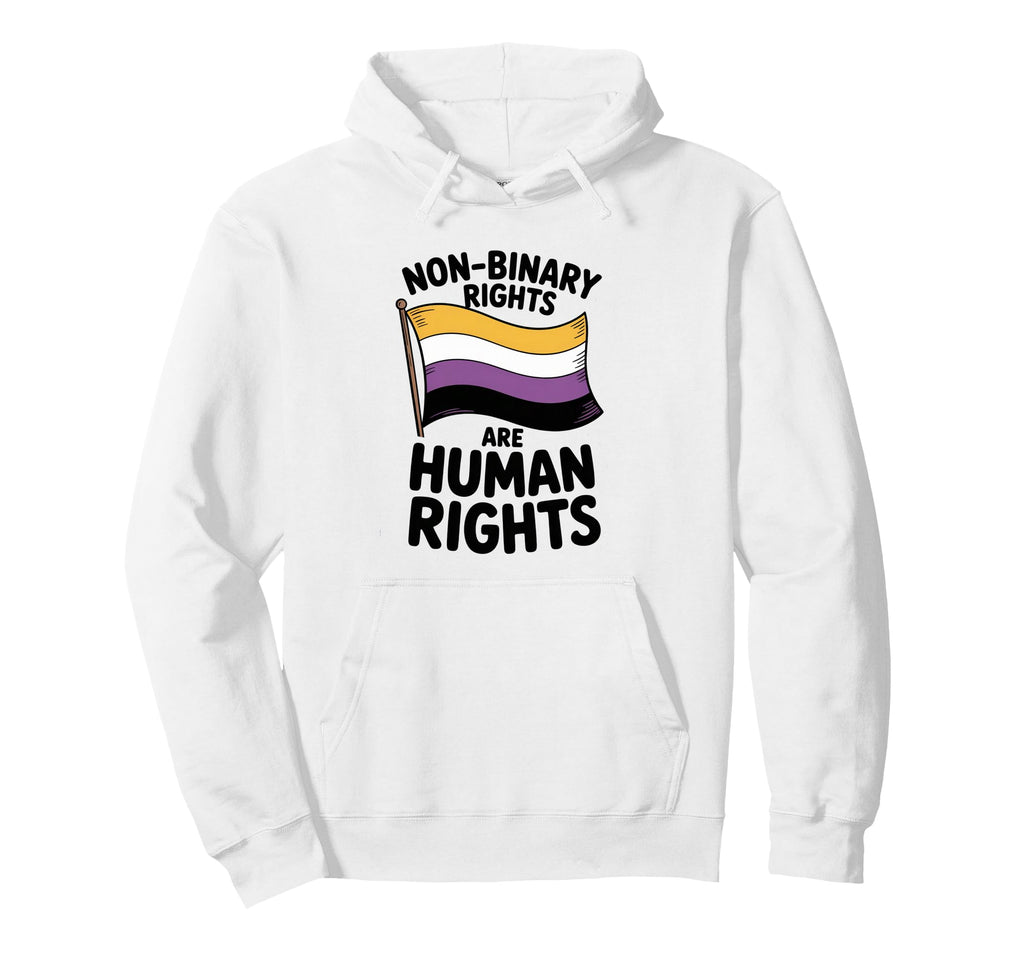 Non Binary Rights Are Human Rights Lgbt Hoodie - Aesthetic Graphic Unisex - T-Shirt, Sweatshirt, Hoodie