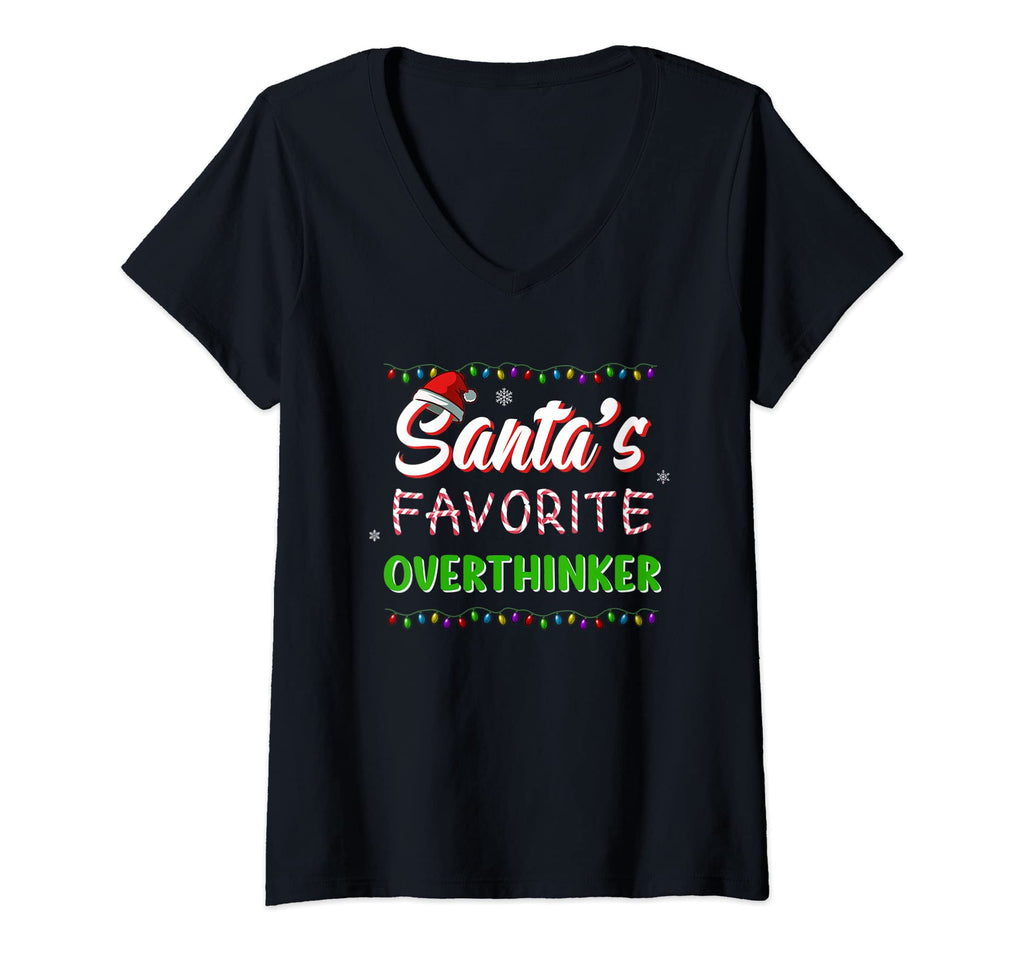 Womens Santas Favorite Overthinker T-Shirt - Unique Graphic Men Women - T-Shirt, Sweatshirt, Hoodie