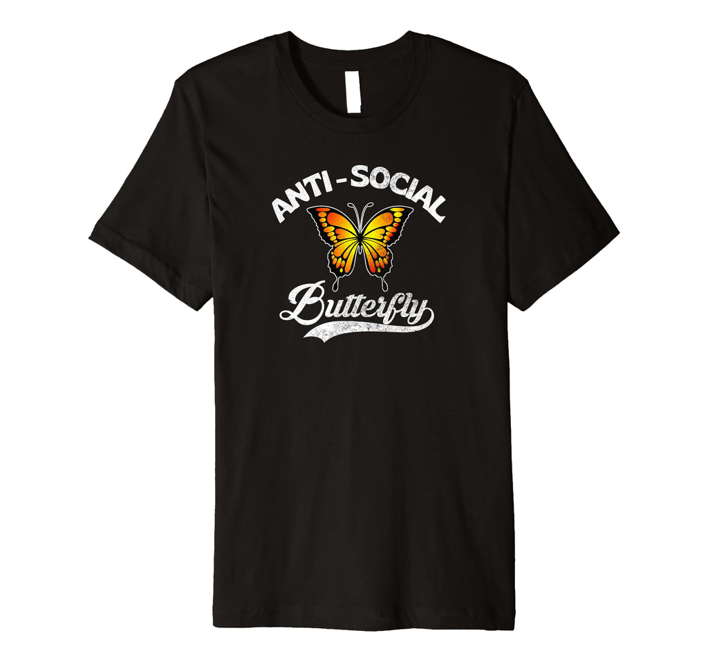 Anti Social Butterfly Shy T-Shirt - Casual Everyday Wear Men Women - T-Shirt, Sweatshirt, Hoodie