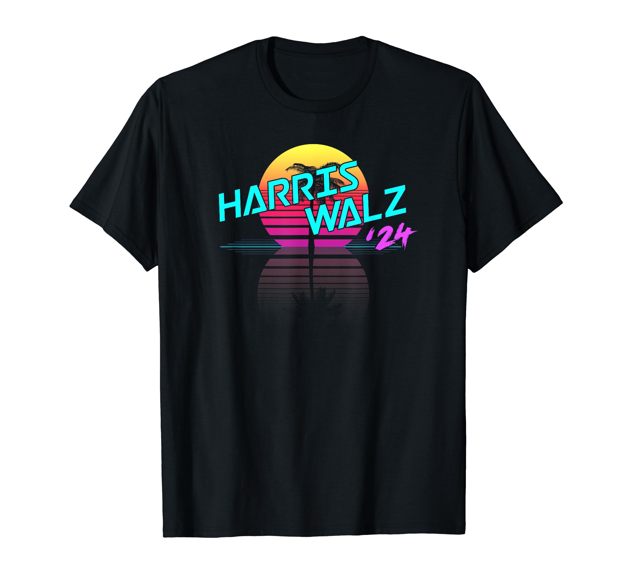 Harris Walz 24 Synthwave Outrun 80S 90S T-Shirt - Unique Graphic Unisex - T-Shirt, Sweatshirt, Hoodie