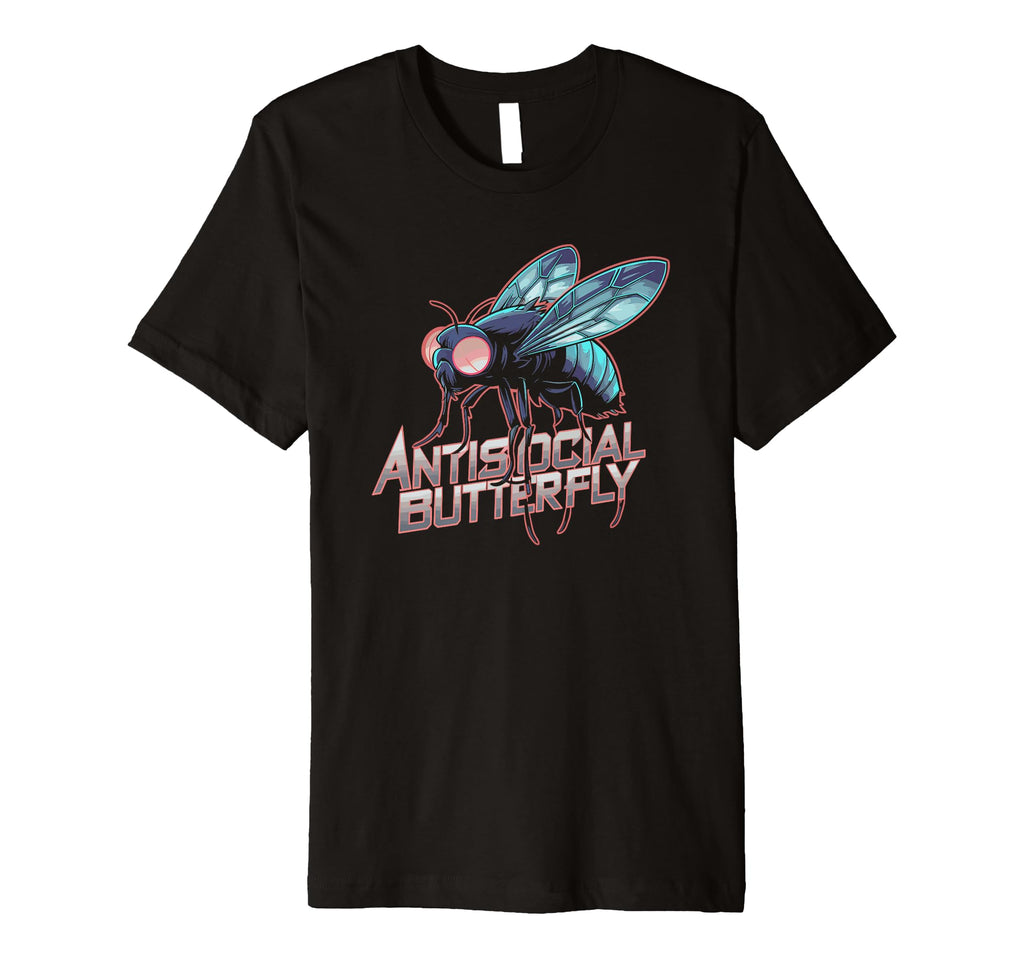 Antisocial Butterfly Housefly Introvert T-Shirt - Custom Art Print Unisex - T-Shirt, Sweatshirt, Hoodie