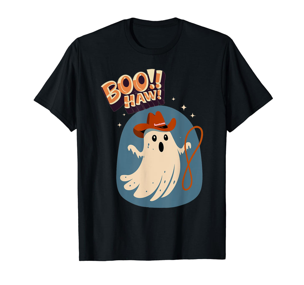 Ghost Boo Haw Western T-Shirt - Graphic Print Unisex - T-Shirt, Sweatshirt, Hoodie