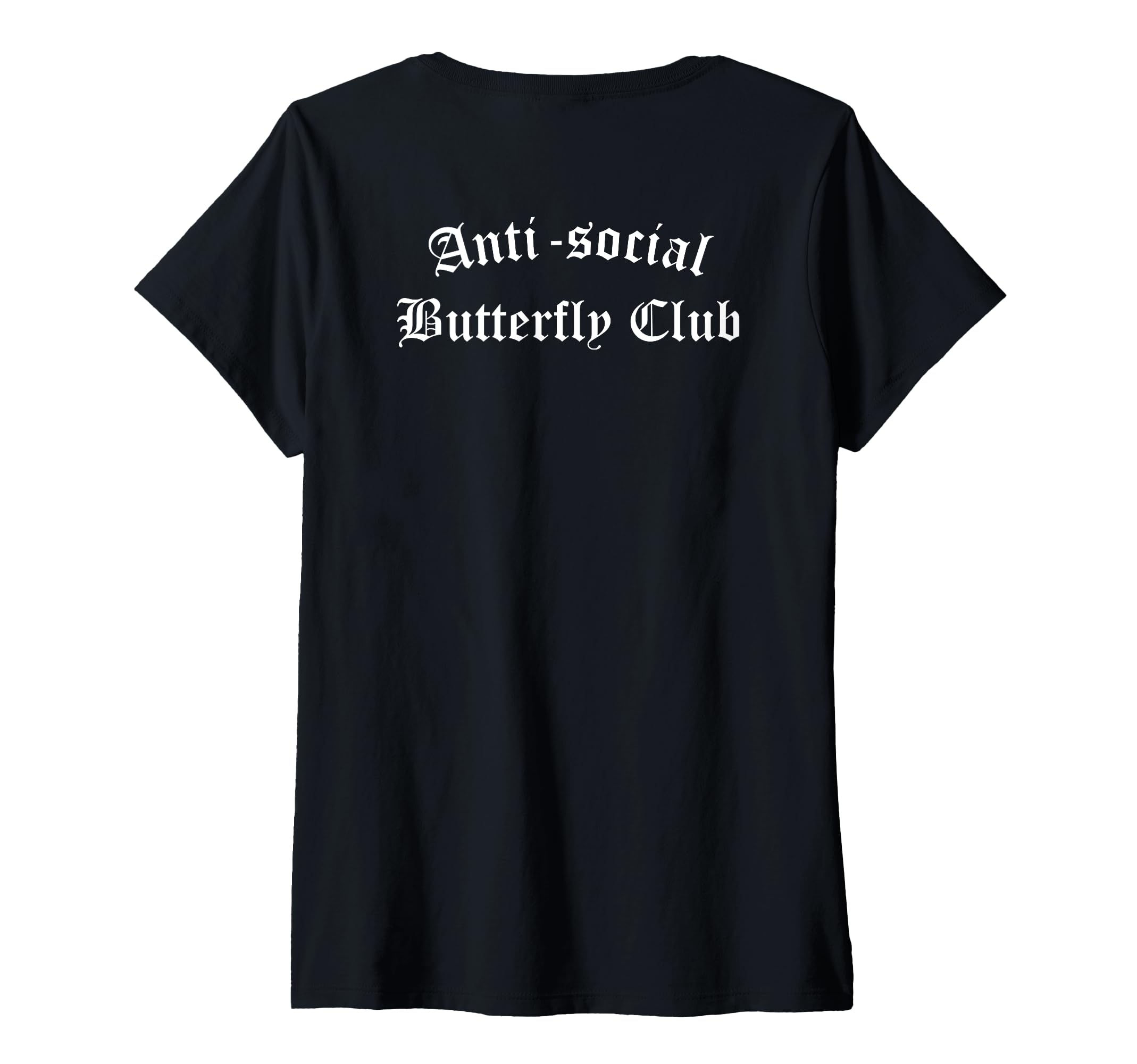 Womens Anti Social Butterfly Club T-Shirt - Unique Graphic Unisex - T-Shirt, Sweatshirt, Hoodie