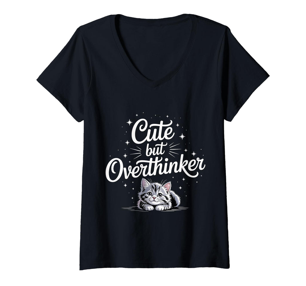 Womens But Overthinker V Neck T-Shirt - Trendy Graphic Men Women - T-Shirt, Sweatshirt, Hoodie