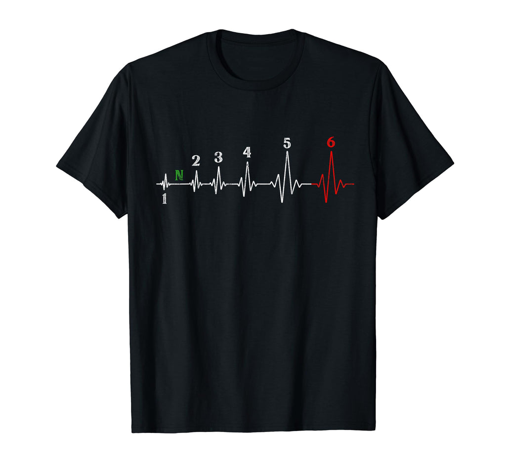 Motorcycle Heartbeat Gear Shift Manual T-Shirt - Unique Graphic Unisex - T-Shirt, Sweatshirt, Hoodie