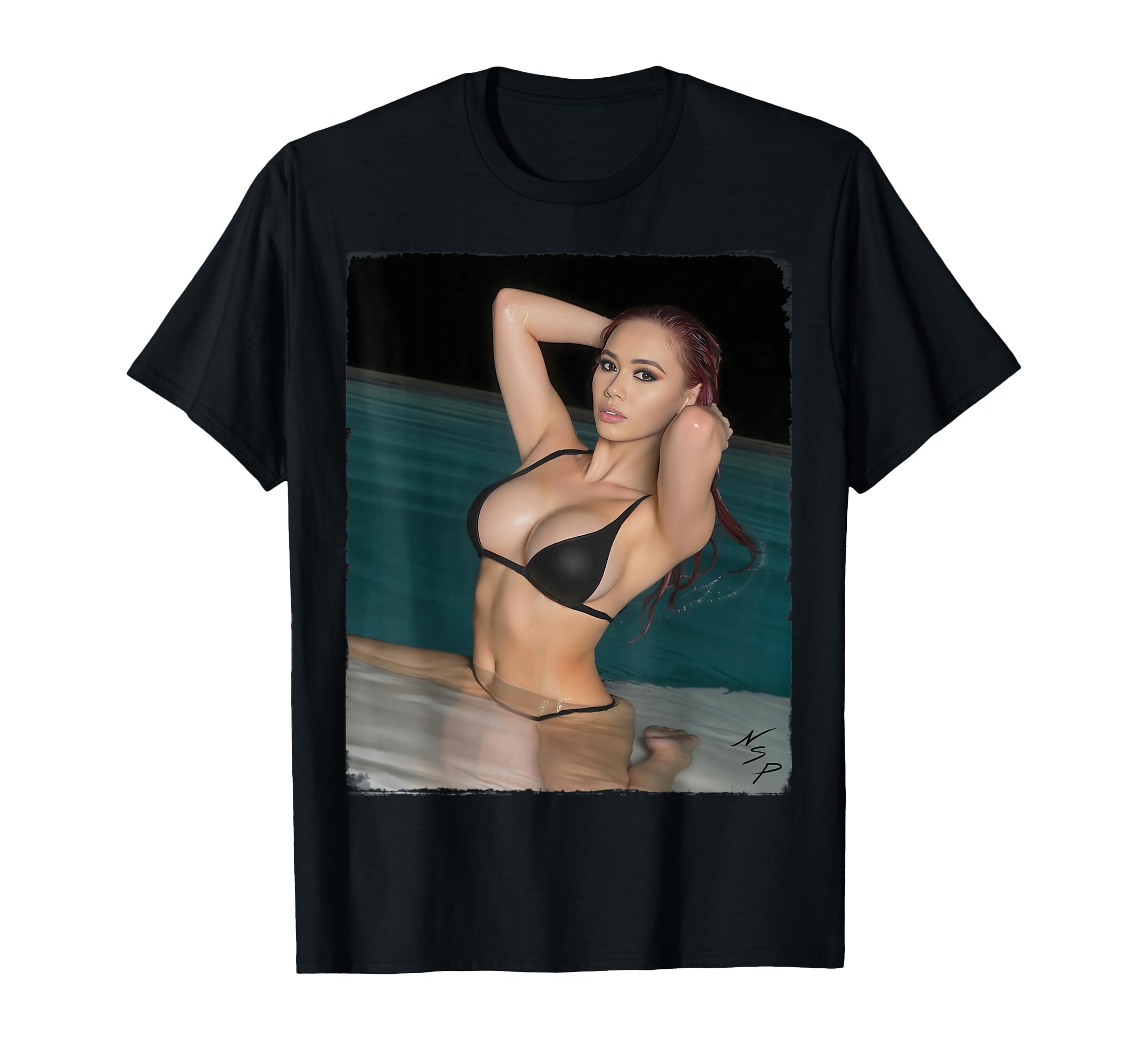 Pinup Sexy Asian Pinup Pool T-Shirt - Trendy Graphic Unisex - T-Shirt, Sweatshirt, Hoodie