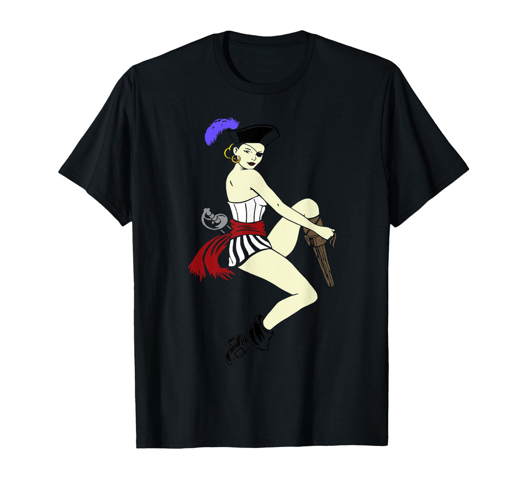 Pin Up Female Pirate T-Shirt - Aesthetic Graphic Unisex - T-Shirt, Sweatshirt, Hoodie