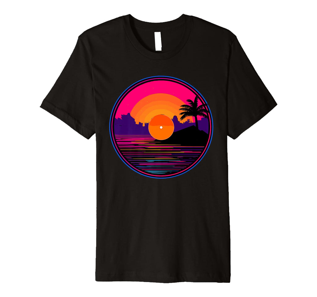 Vinyl Record Vaporwave Turntable Music T-Shirt - Novelty Apparel Unisex - T-Shirt, Sweatshirt, Hoodie
