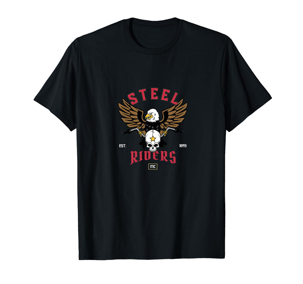 Wild And Free Steel Riders Motorcycles T-Shirt - Trendy Graphic Men Women - T-Shirt, Sweatshirt, Hoodie