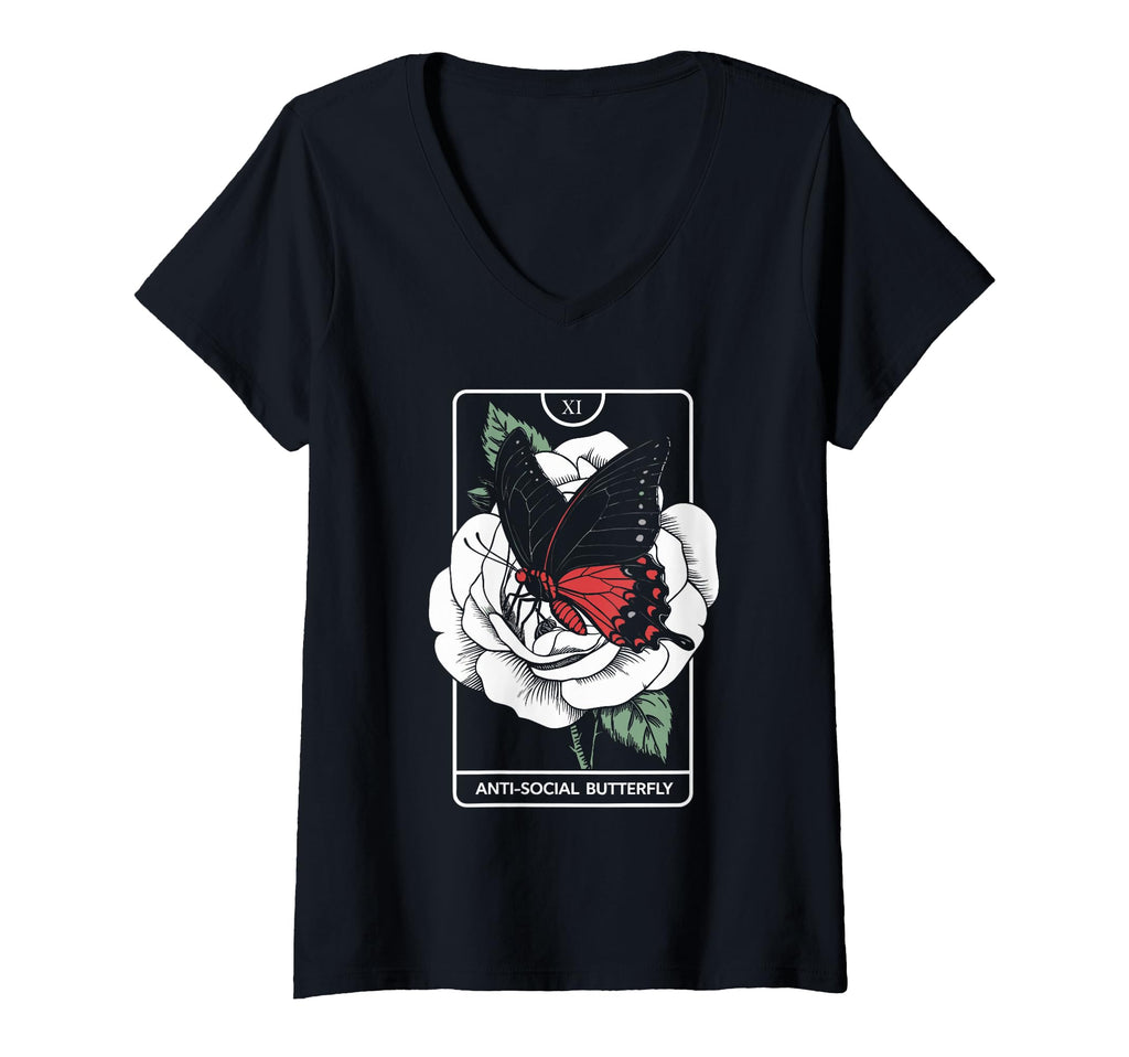 Womens Anti Social Butterfly Gothic T-Shirt - Custom Art Print Men Women - T-Shirt, Sweatshirt, Hoodie