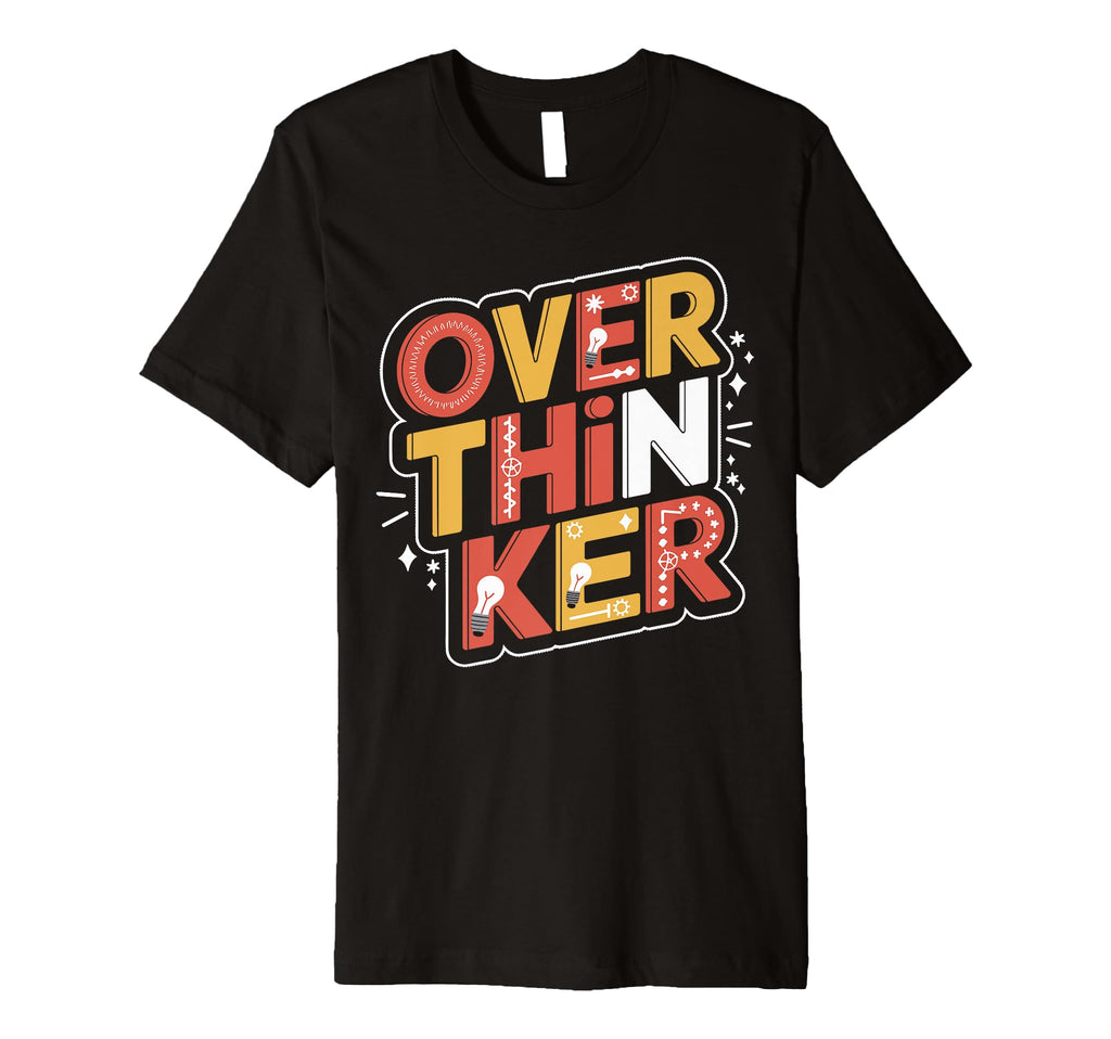 Overthinker Bold Lettering Light Bulb T-Shirt - Streetwear Style Unisex - T-Shirt, Sweatshirt, Hoodie