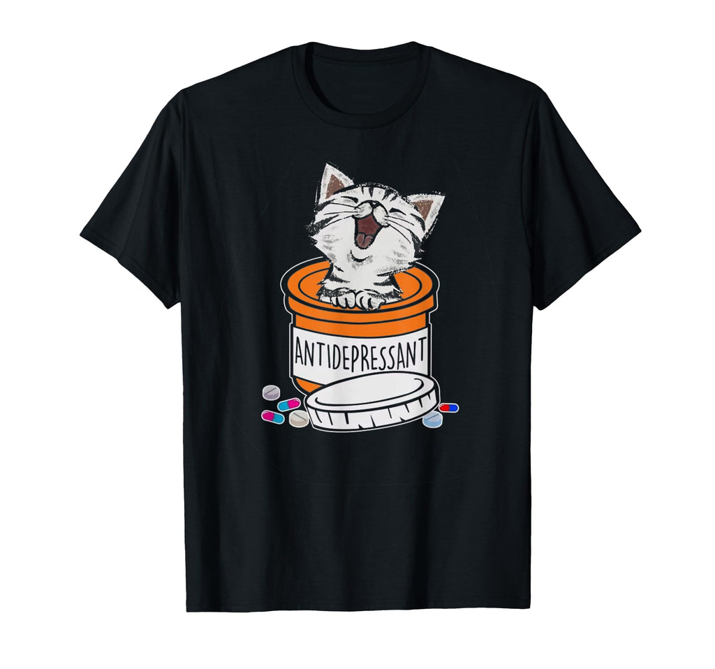 Kitten Antidepressant Cat Funny Womens T-Shirt - Custom Art Print Unisex - T-Shirt, Sweatshirt, Hoodie