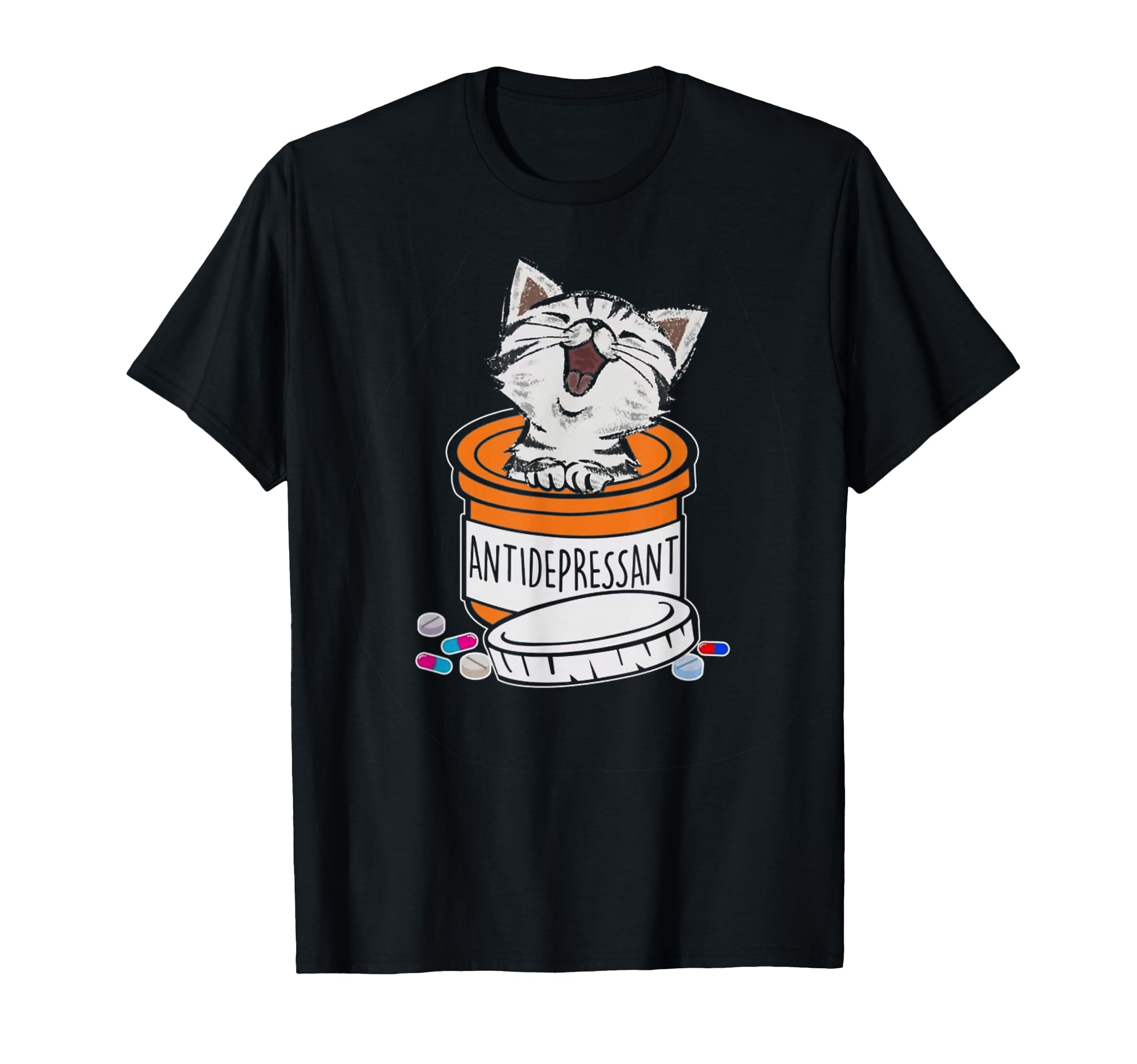 Kitten Antidepressant Cat Funny Womens T-Shirt - Custom Art Print Unisex - T-Shirt, Sweatshirt, Hoodie