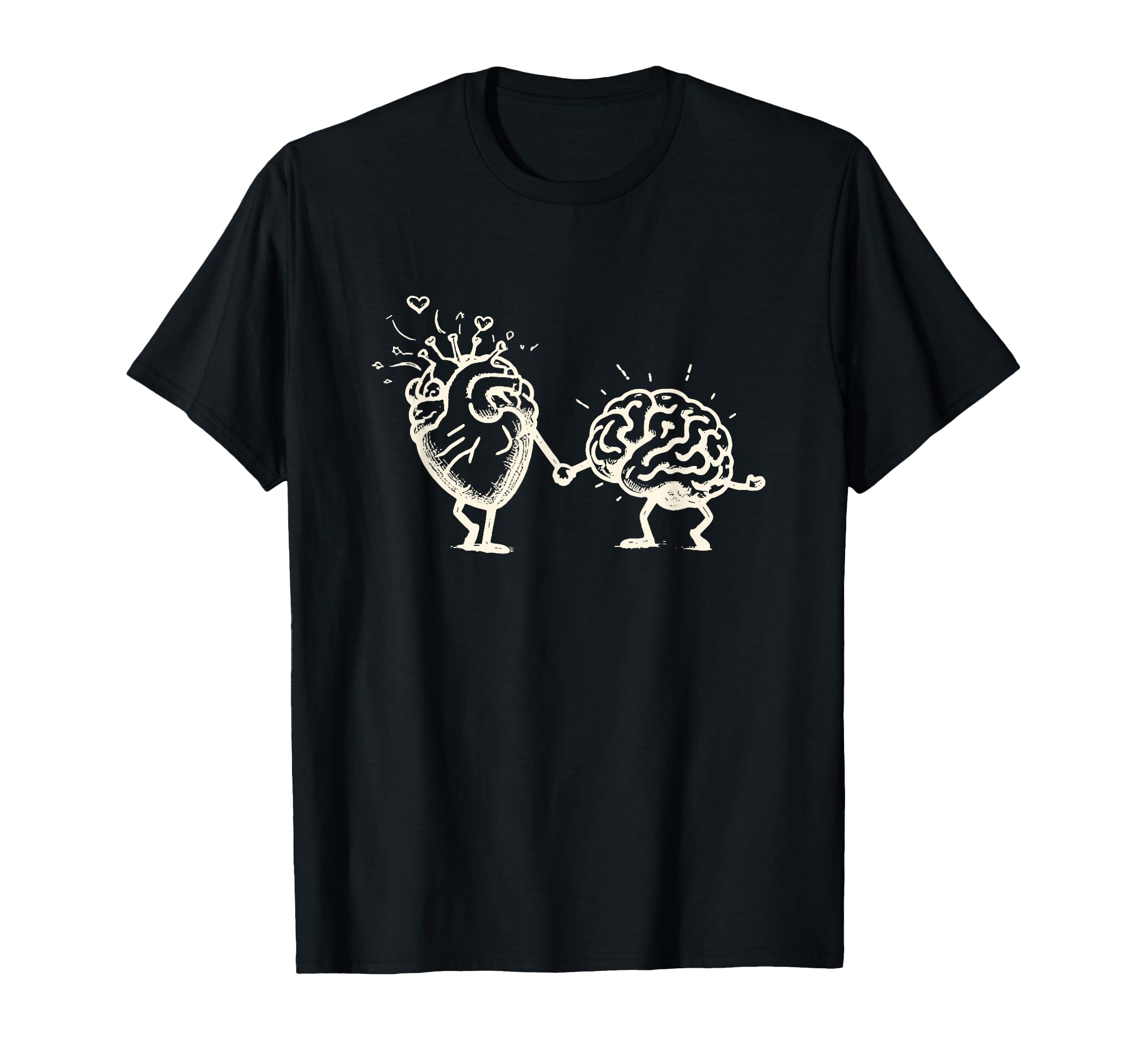 Heart And Brain Mental Health Awareness T-Shirt - Novelty Apparel Unisex - T-Shirt, Sweatshirt, Hoodie