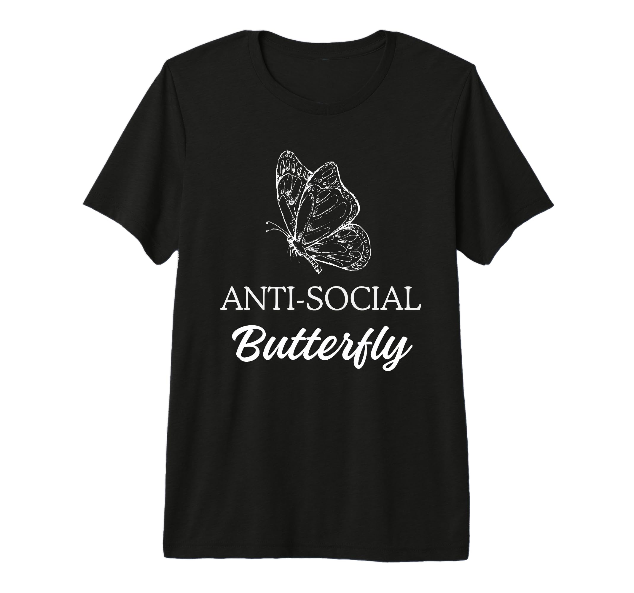 Anti Social Butterfly Social T-Shirt - Aesthetic Graphic for Adults - T-Shirt, Sweatshirt, Hoodie