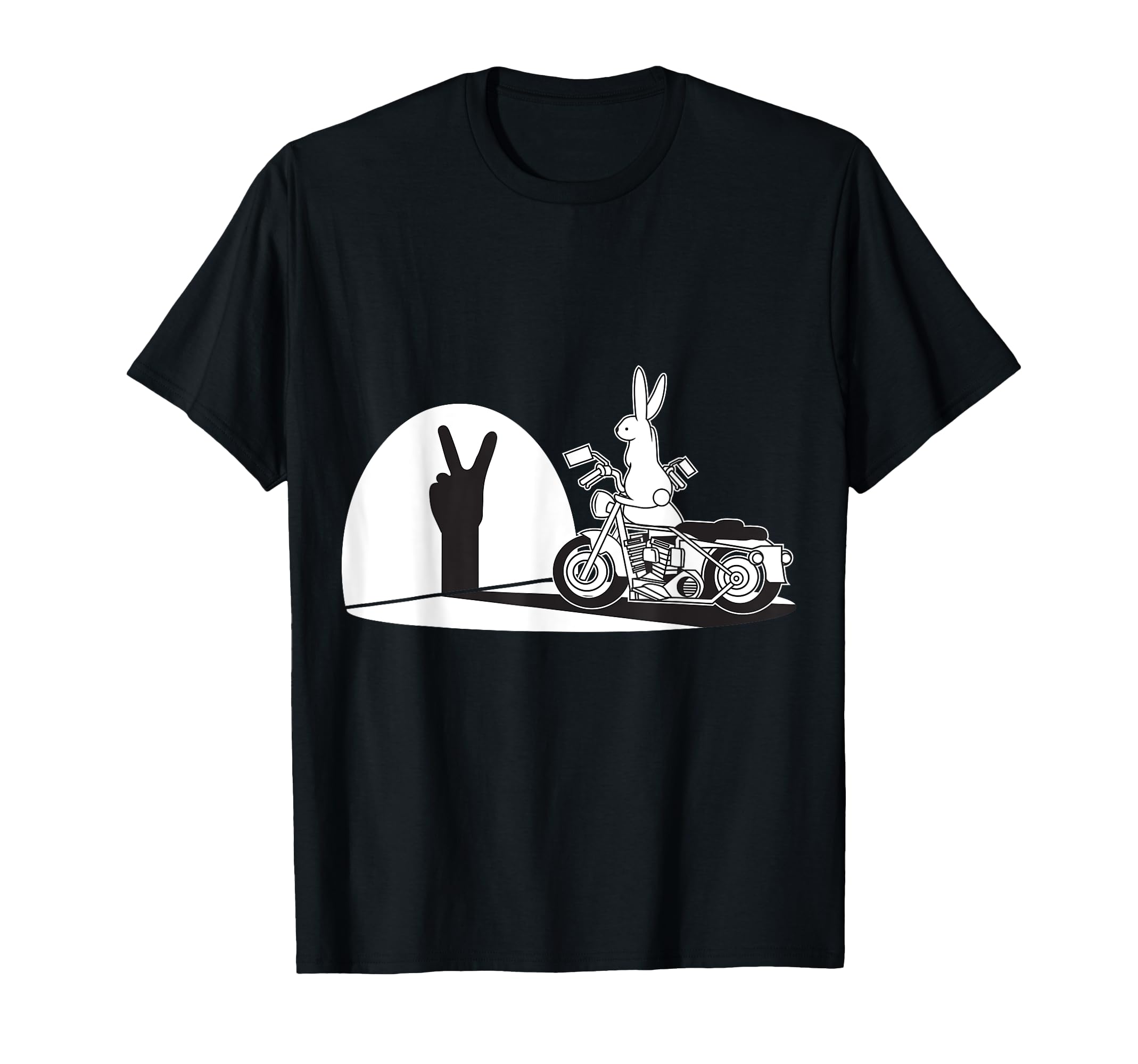 Hi Biker Shadow Chinese Rabbit Hand T-Shirt - Trendy Graphic Unisex - T-Shirt, Sweatshirt, Hoodie