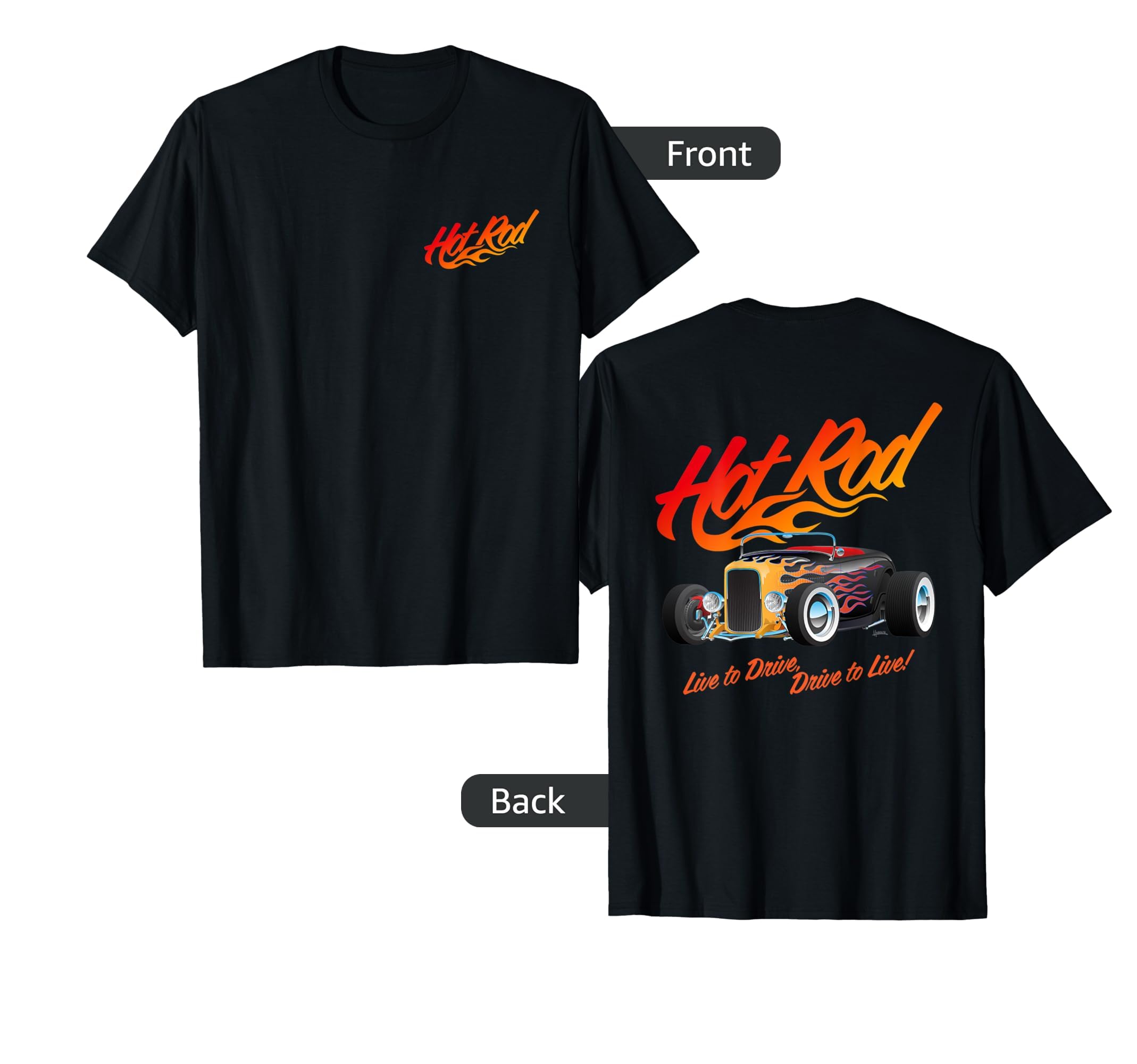 Hotrod Flames Automotive Car T-Shirt - Minimalist Print for Adults - T-Shirt, Sweatshirt, Hoodie