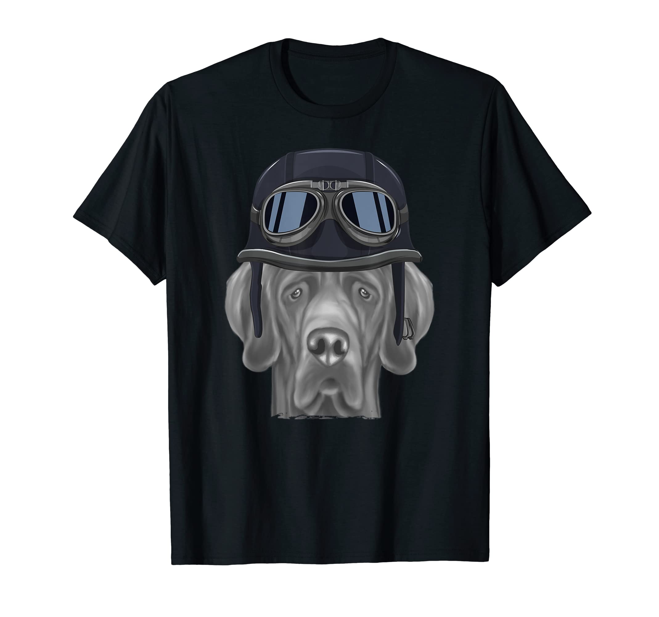 Black Great Dane Wearing Motorcycle T-Shirt - Custom Art Print for Adults - T-Shirt, Sweatshirt, Hoodie