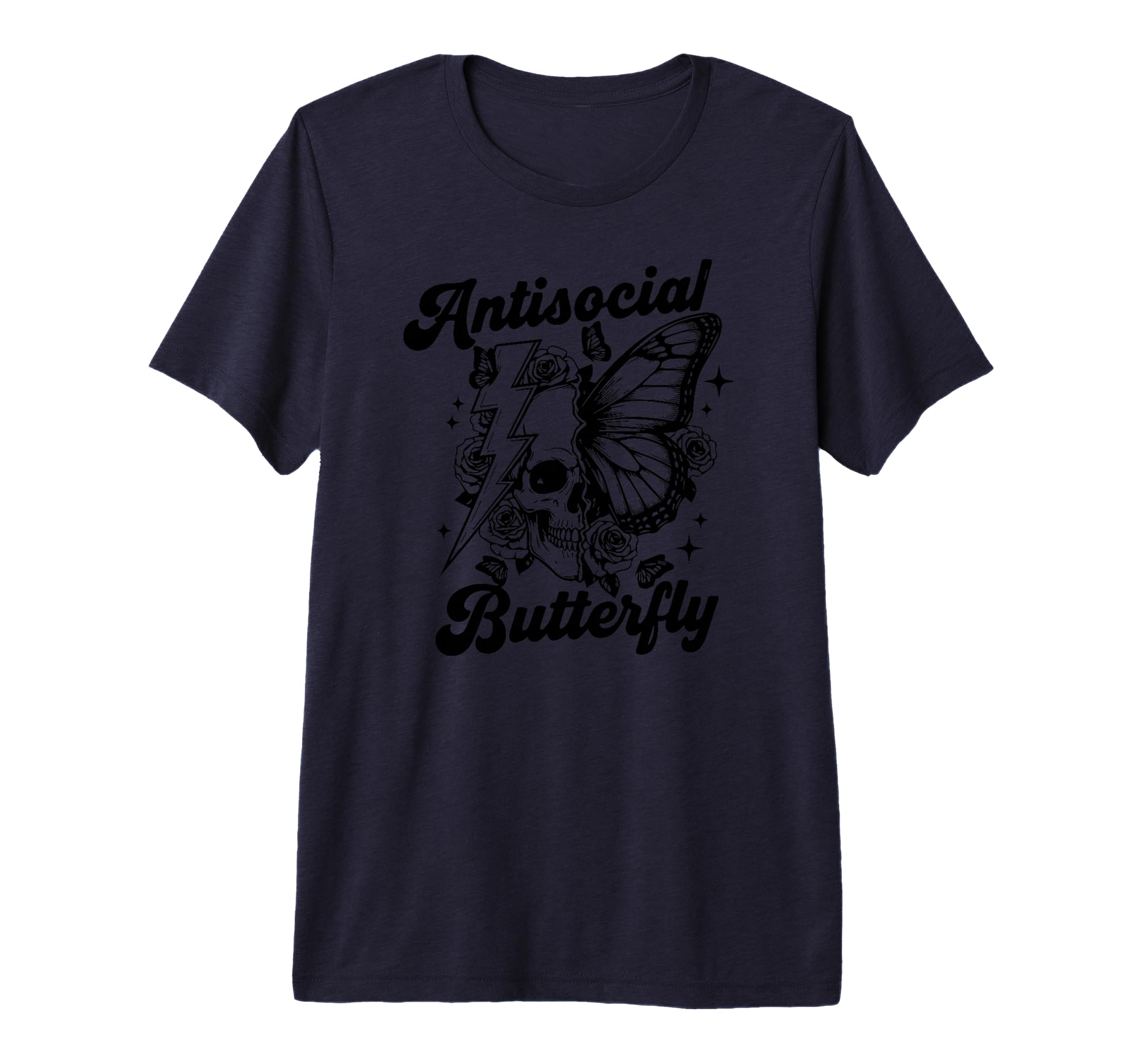 Anti Social Butterfly Tri Blend T-Shirt - Graphic Print Men Women - T-Shirt, Sweatshirt, Hoodie