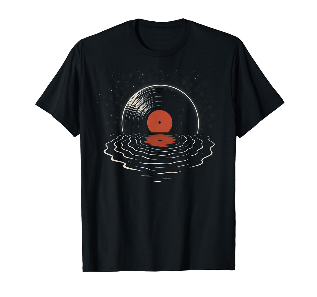 Vinyl Moon Record Collector Music Lover T-Shirt - Novelty Apparel Unisex - T-Shirt, Sweatshirt, Hoodie