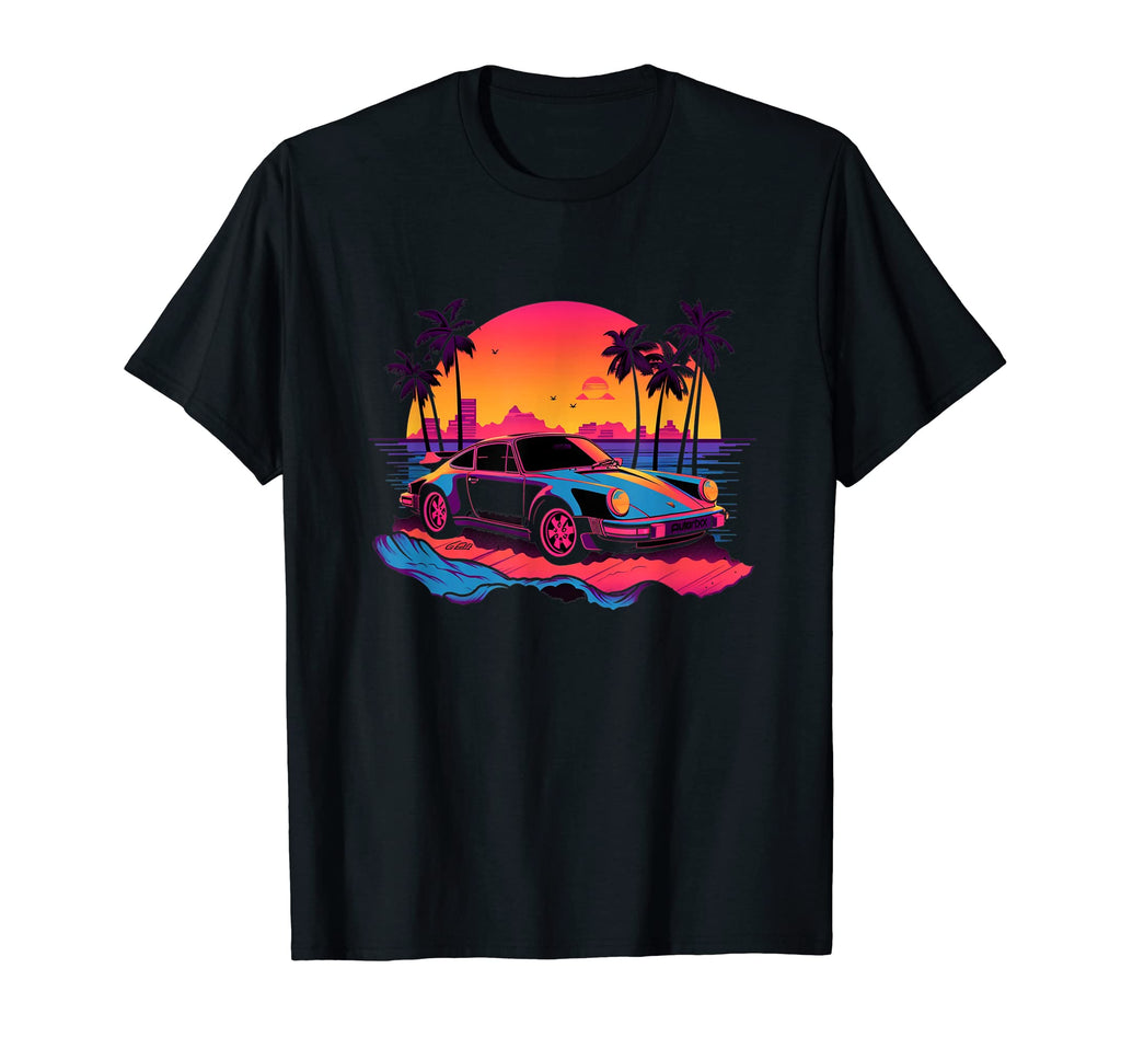 Vaporwave Synthwave Sunset 80S Car T-Shirt - Novelty Apparel Unisex - T-Shirt, Sweatshirt, Hoodie
