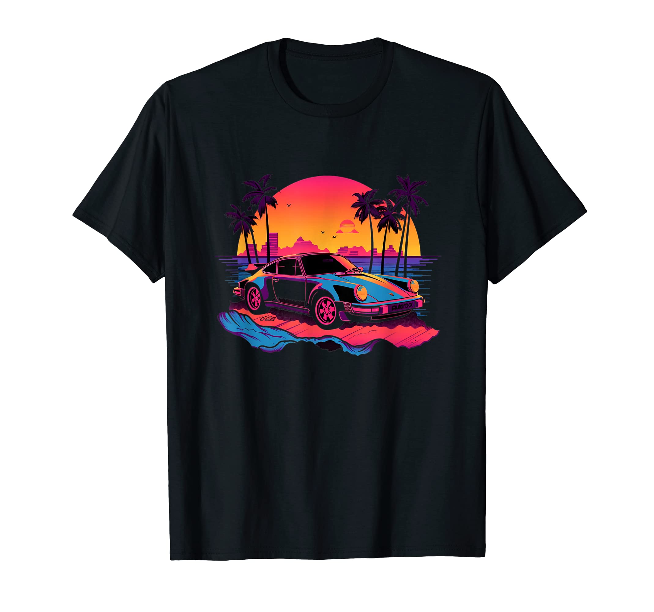 Vaporwave Synthwave Sunset 80S Car T-Shirt - Novelty Apparel Unisex - T-Shirt, Sweatshirt, Hoodie